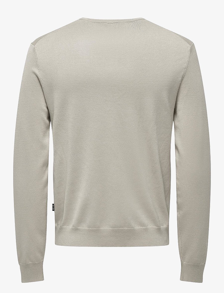 ONLY & SONS - ONSWYLER REG 14 LS CREW KNIT NOOS - rundhals - silver lining - 2