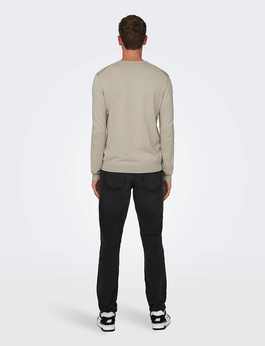 ONLY & SONS - ONSWYLER REG 14 LS CREW KNIT NOOS - rundhals - silver lining - 3