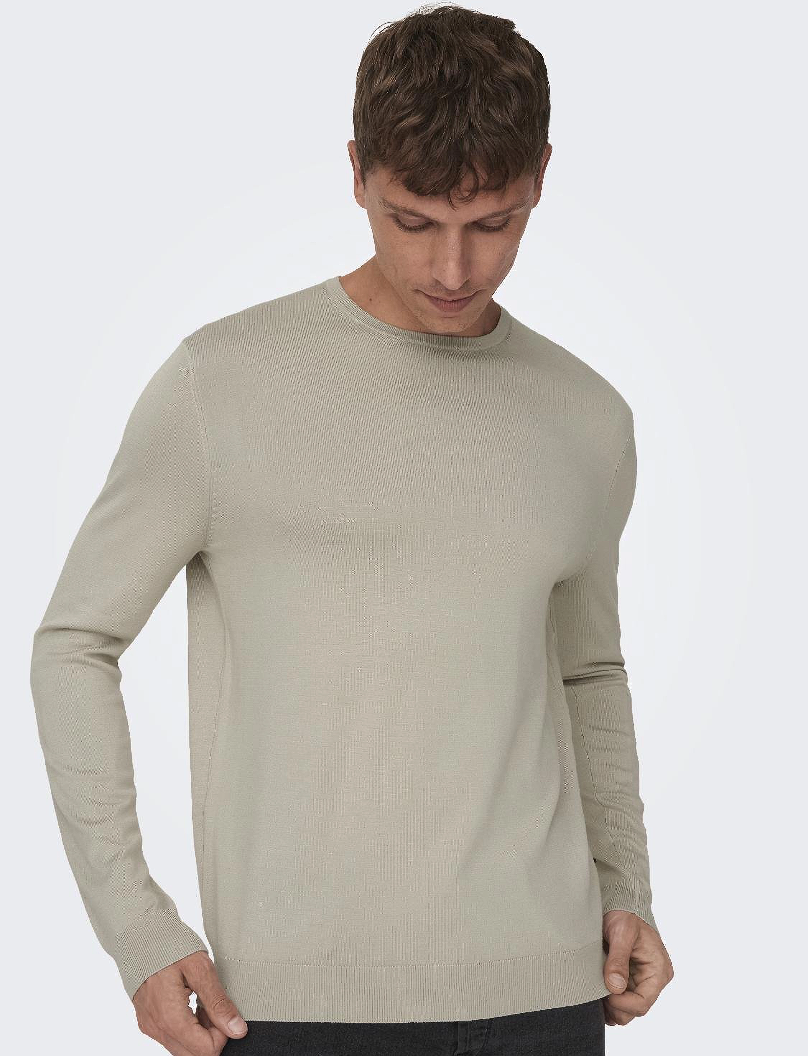 ONLY & SONS Onswyler Life Reg 14 Ls Crew Knit Noos stickade tröjor herr – bild 5