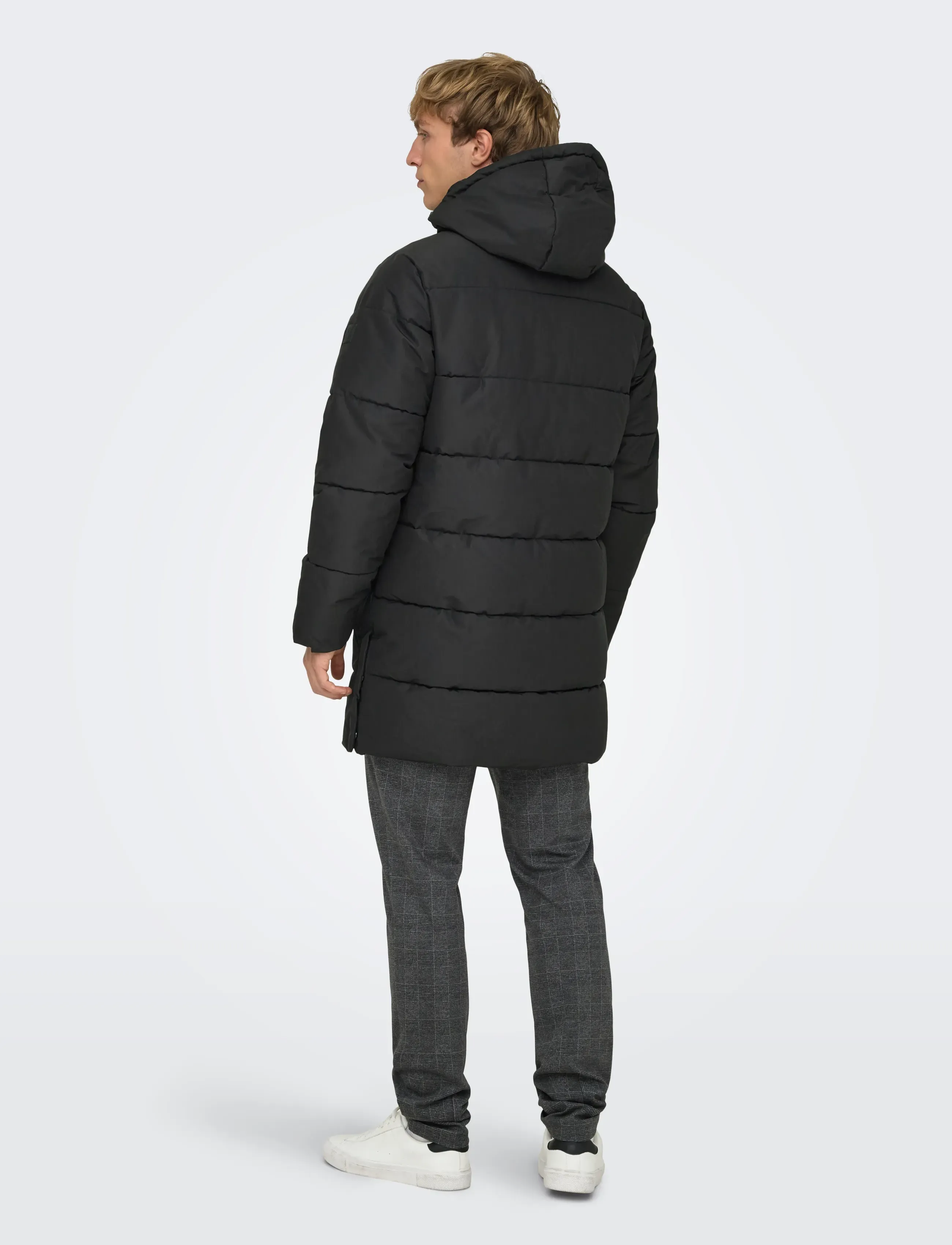 ONLY & SONS - ONSCARL LIFE LONG QUILTED COAT OTW NOOS - dunjakker - black - 3
