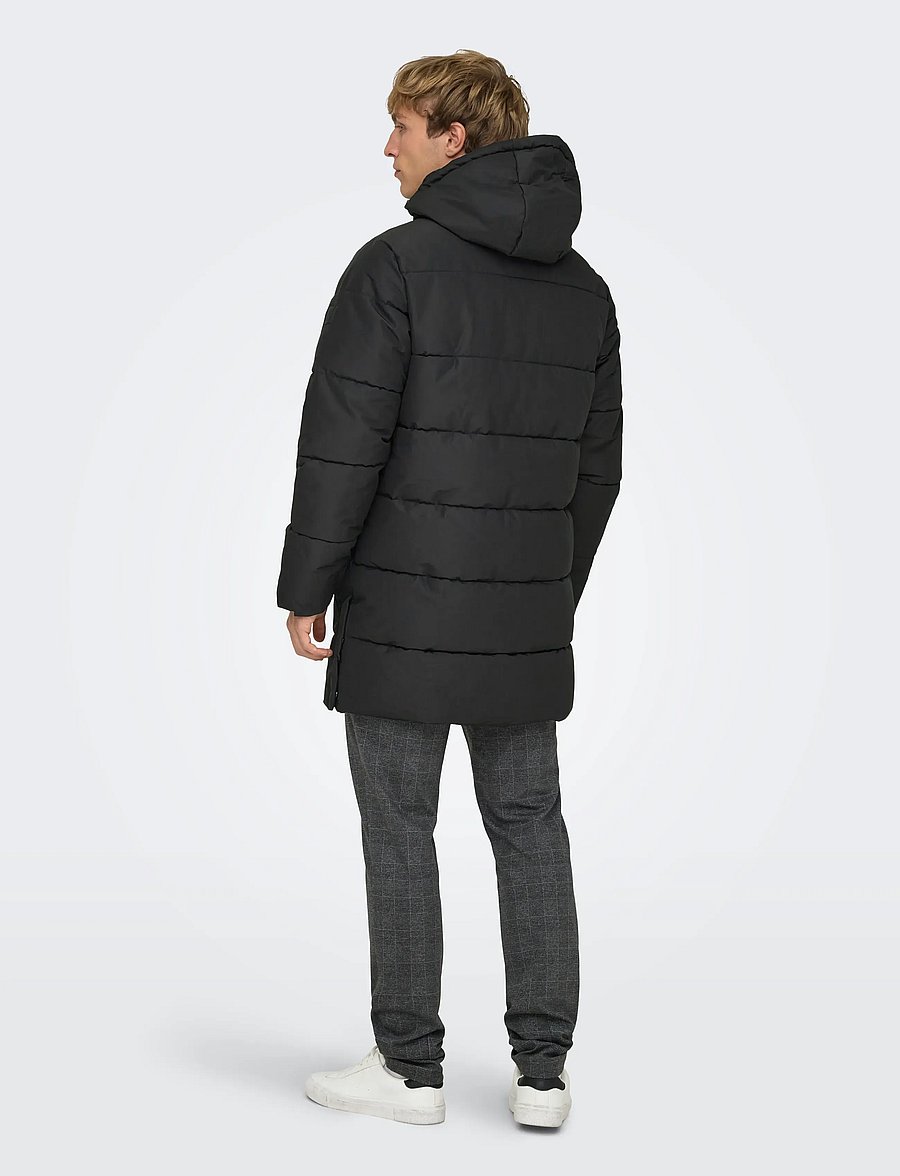 ONLY & SONS - ONSCARL LIFE LONG QUILTED COAT OTW NOOS - daunenjacken - black - 3