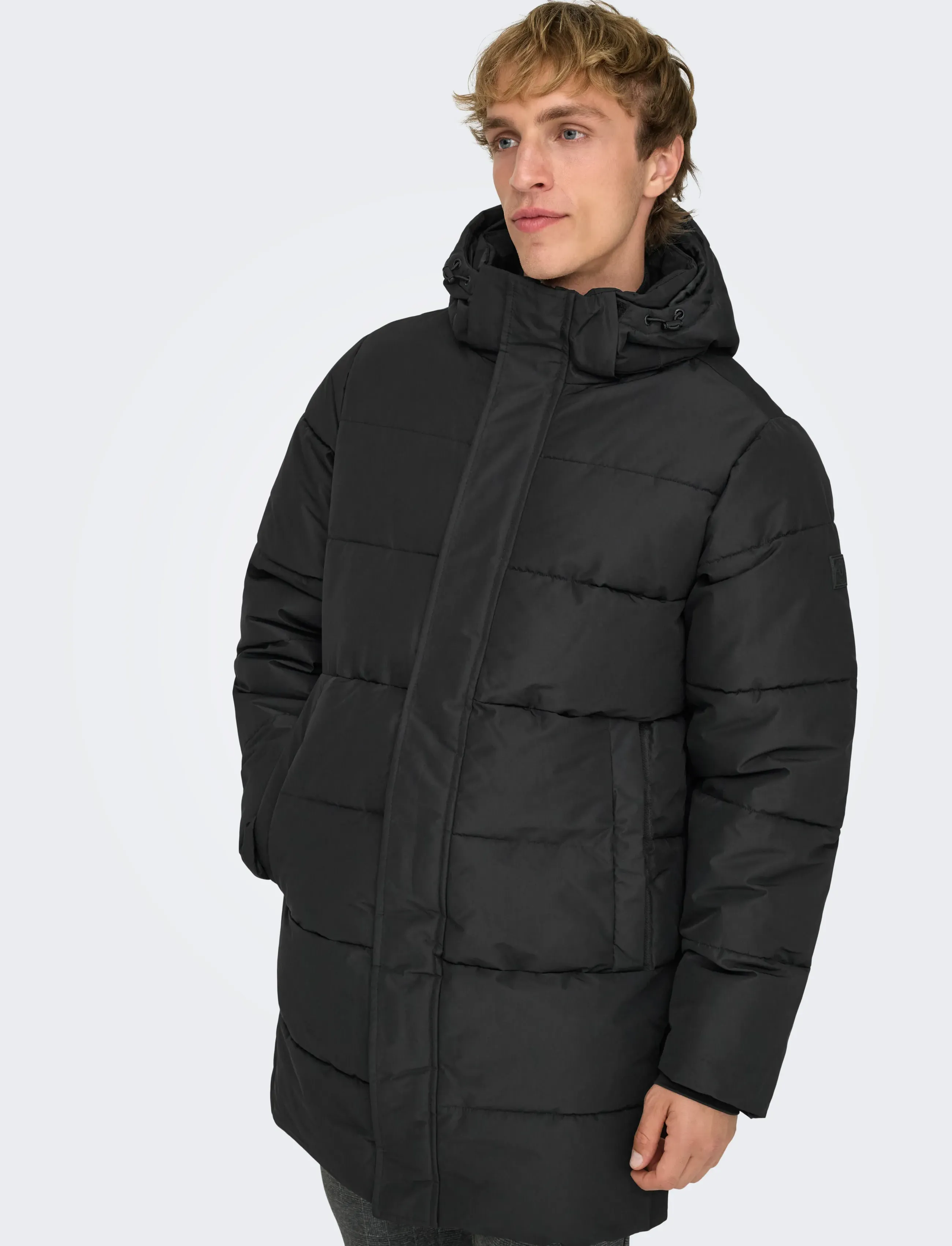 ONLY & SONS - ONSCARL LIFE LONG QUILTED COAT OTW NOOS - dunjakker - black - 5
