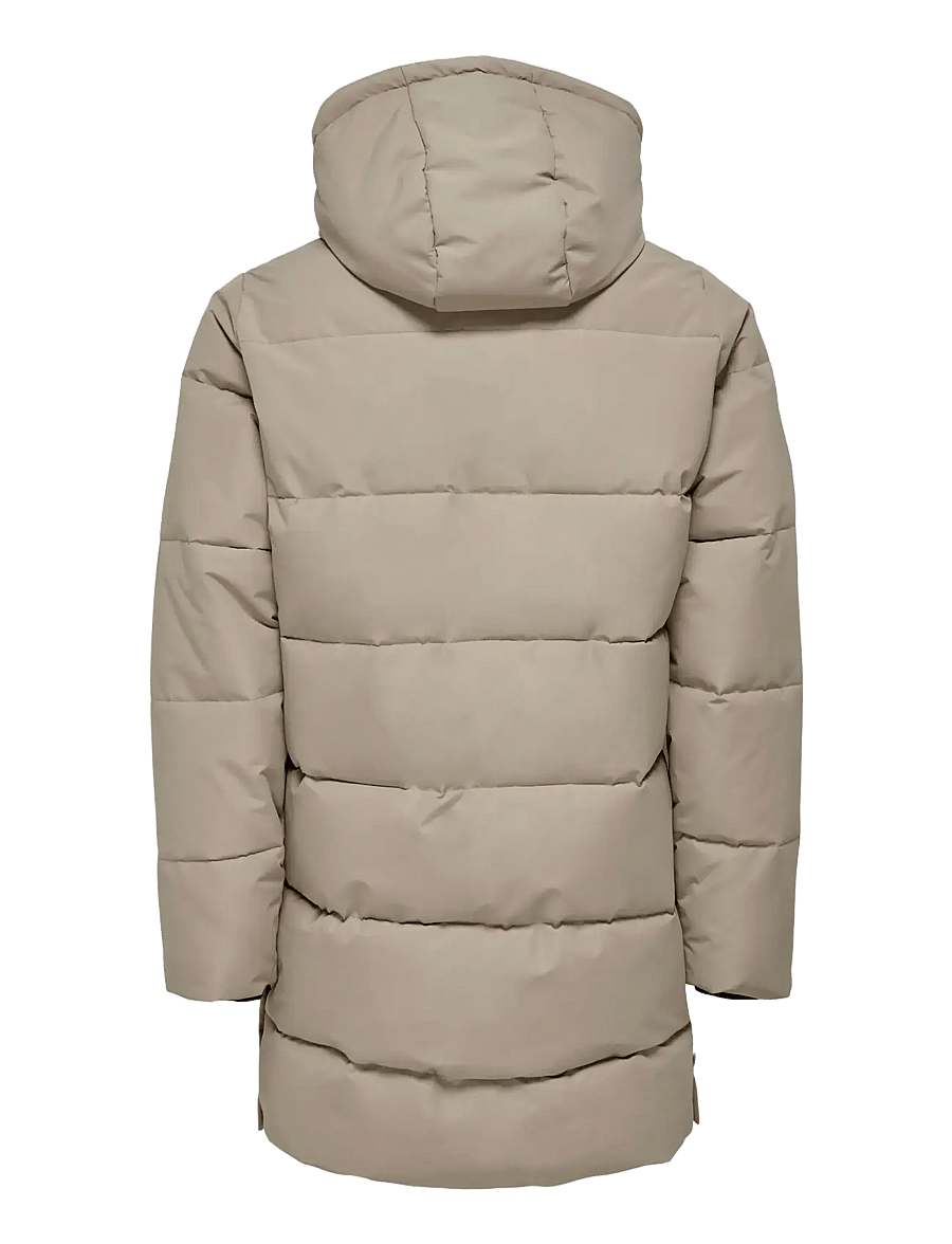 ONLY & SONS - ONSCARL LIFE LONG QUILTED COAT OTW NOOS - daunenjacken - desert taupe - 2