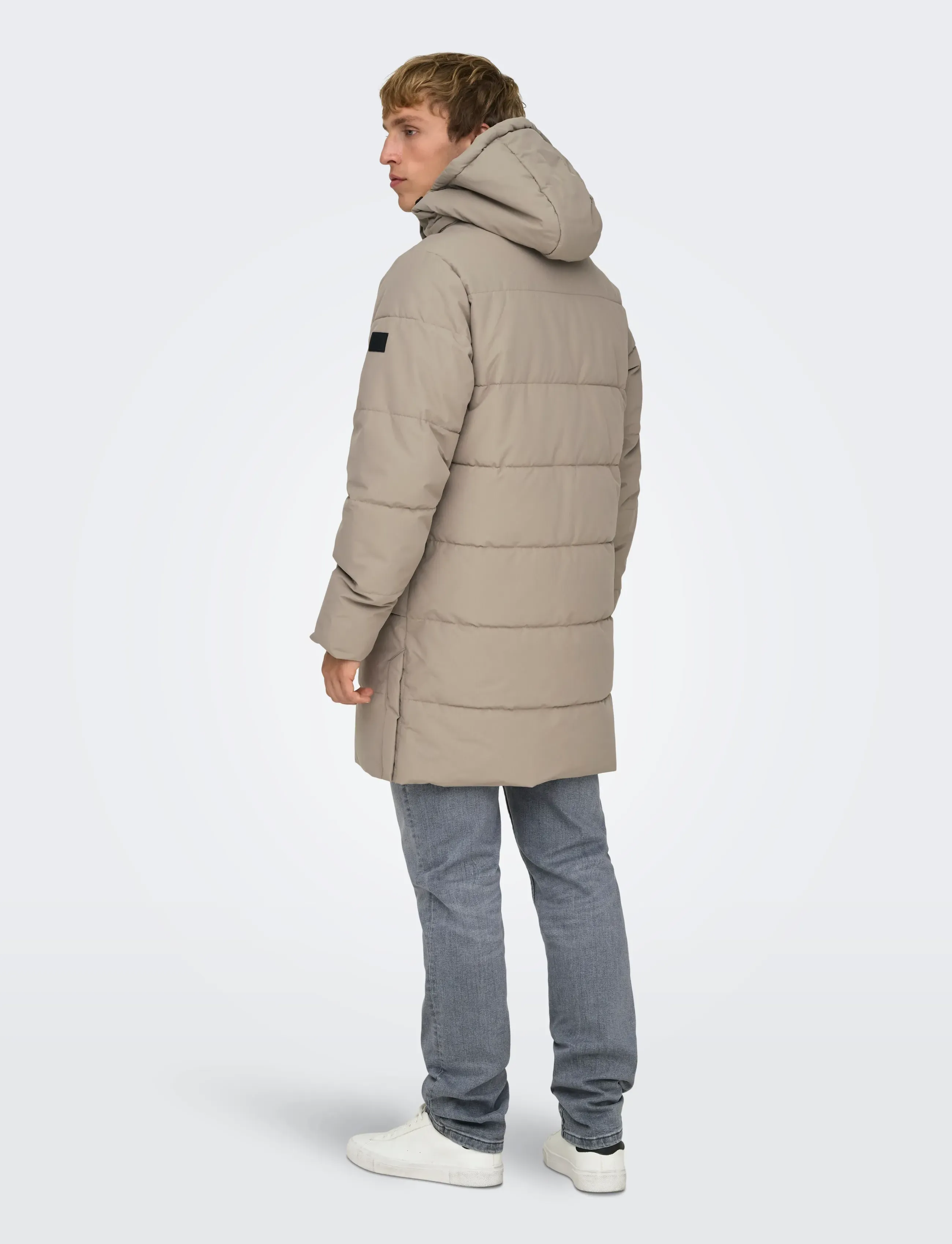 ONLY & SONS - ONSCARL LIFE LONG QUILTED COAT OTW NOOS - daunenjacken - desert taupe - 3