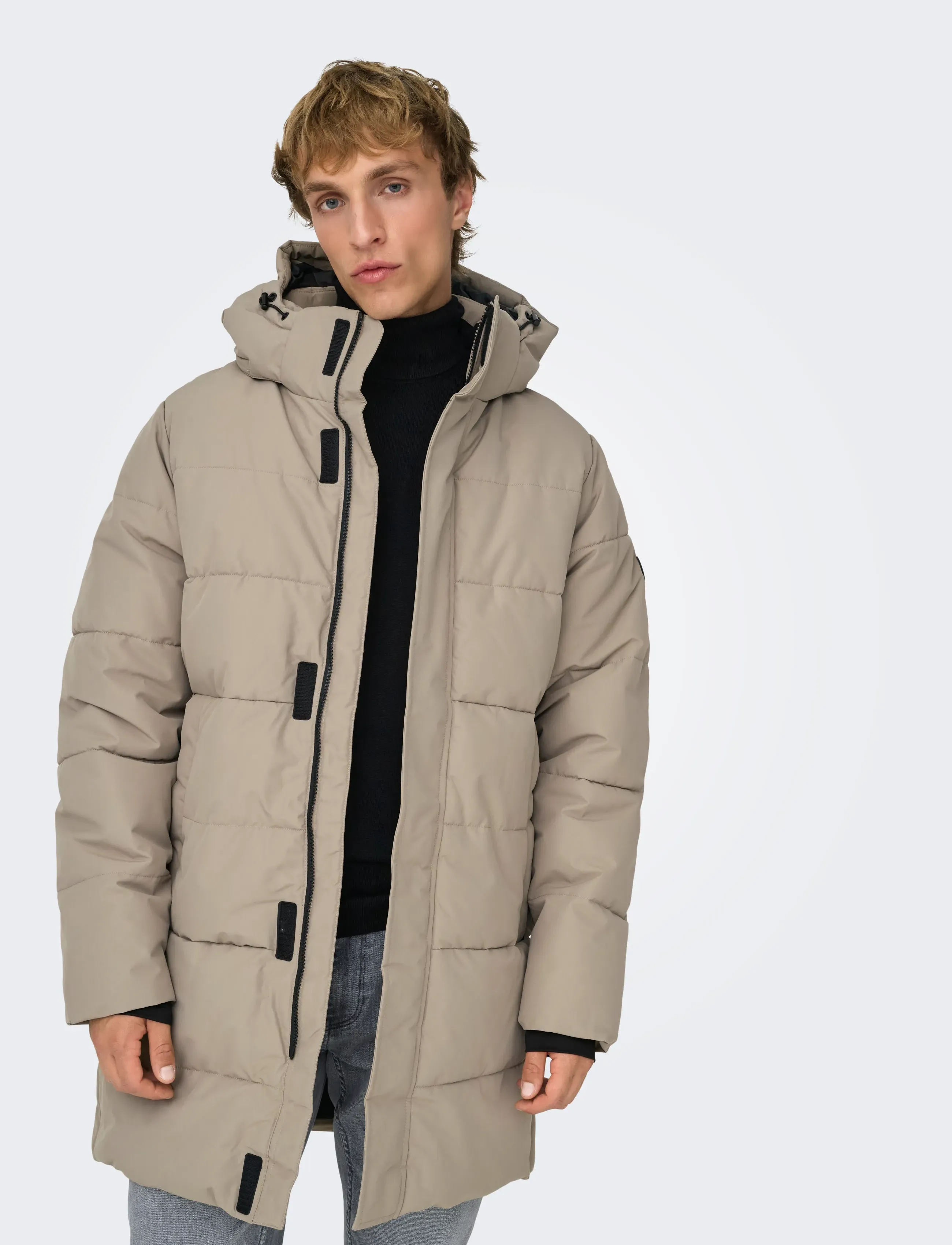 ONLY & SONS - ONSCARL LIFE LONG QUILTED COAT OTW NOOS - daunenjacken - desert taupe - 5