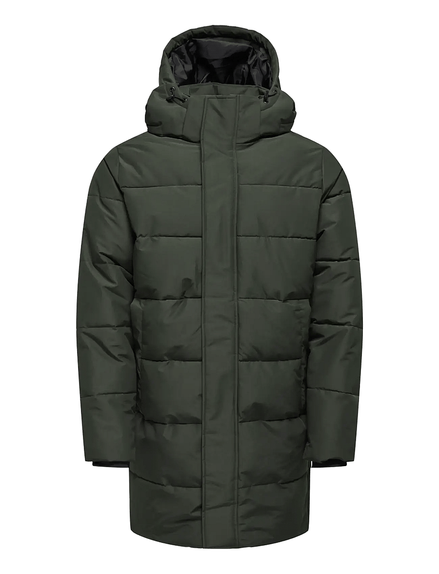 ONLY & SONS - ONSCARL LIFE LONG QUILTED COAT OTW NOOS - down jackets - peat - 1