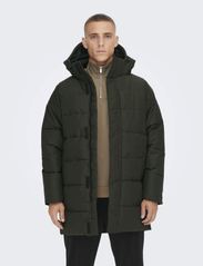 ONLY & SONS - ONSCARL LONG QUILTED COAT OTW - winterjacken - peat - 2