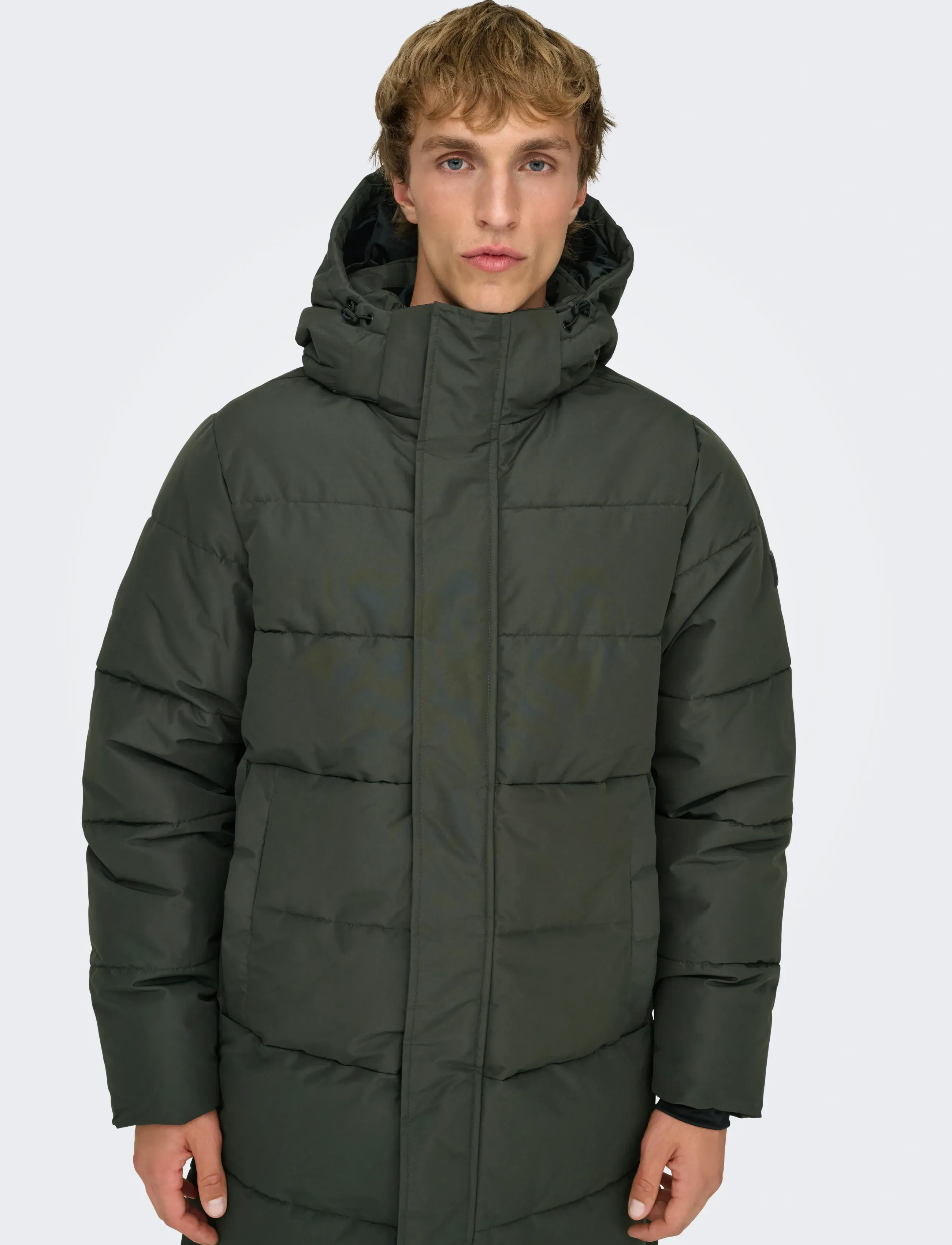 ONLY & SONS - ONSCARL LIFE LONG QUILTED COAT OTW NOOS - voodriga joped - peat - 5