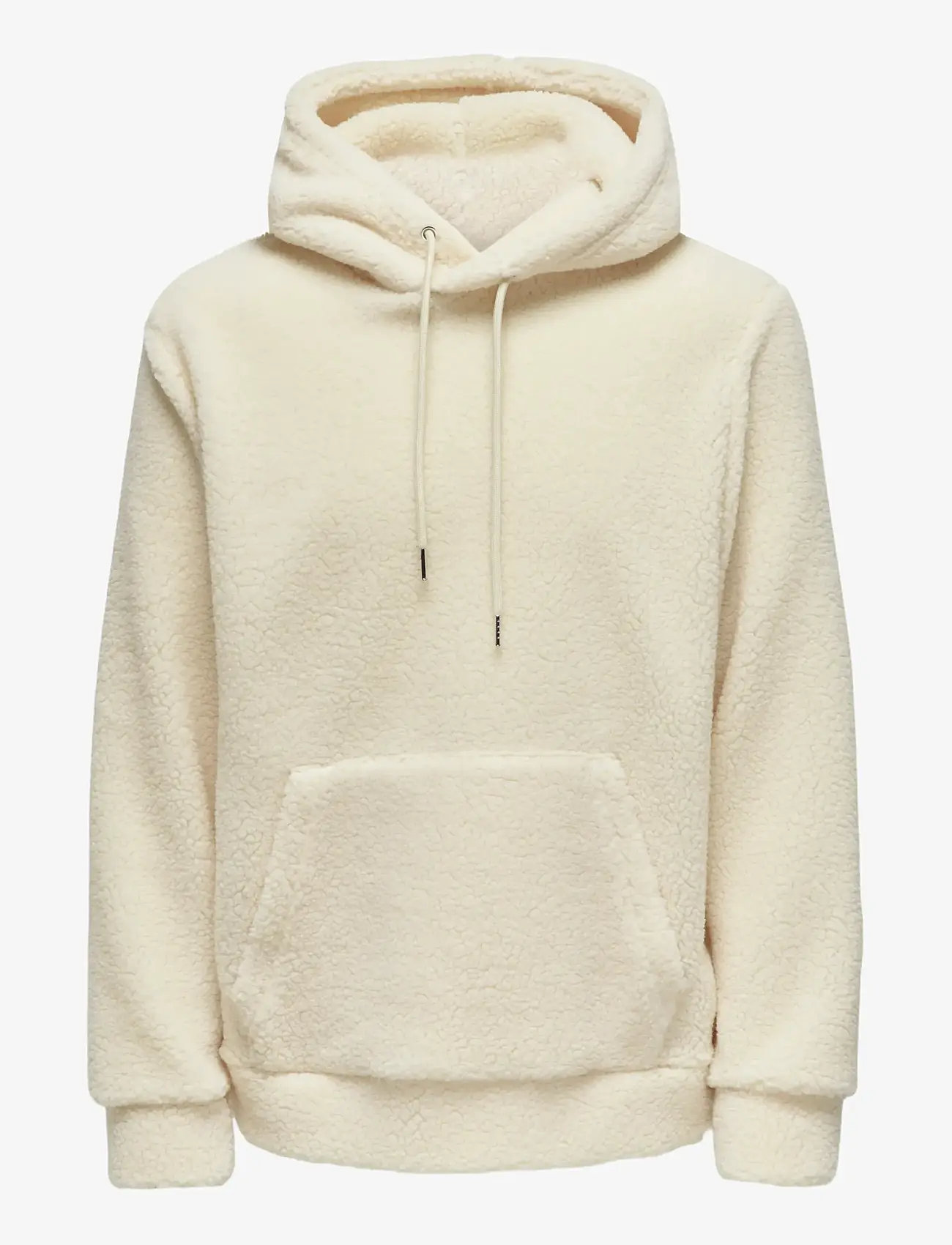 ONLY & SONS - ONSREMY REG TEDDY HOODIE SWEAT - antique white - 1