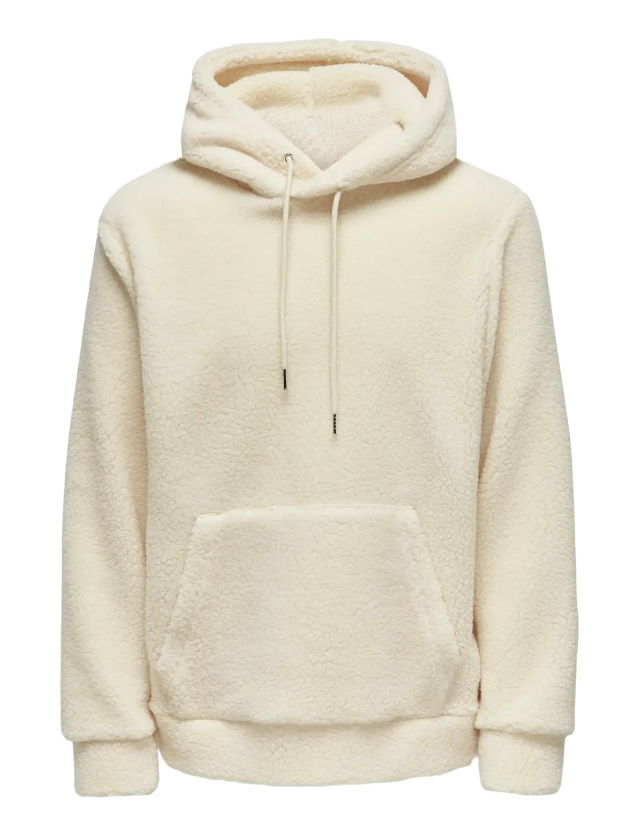 ONLY & SONS - ONSREMY REG TEDDY HOODIE SWEAT - antique white - 1
