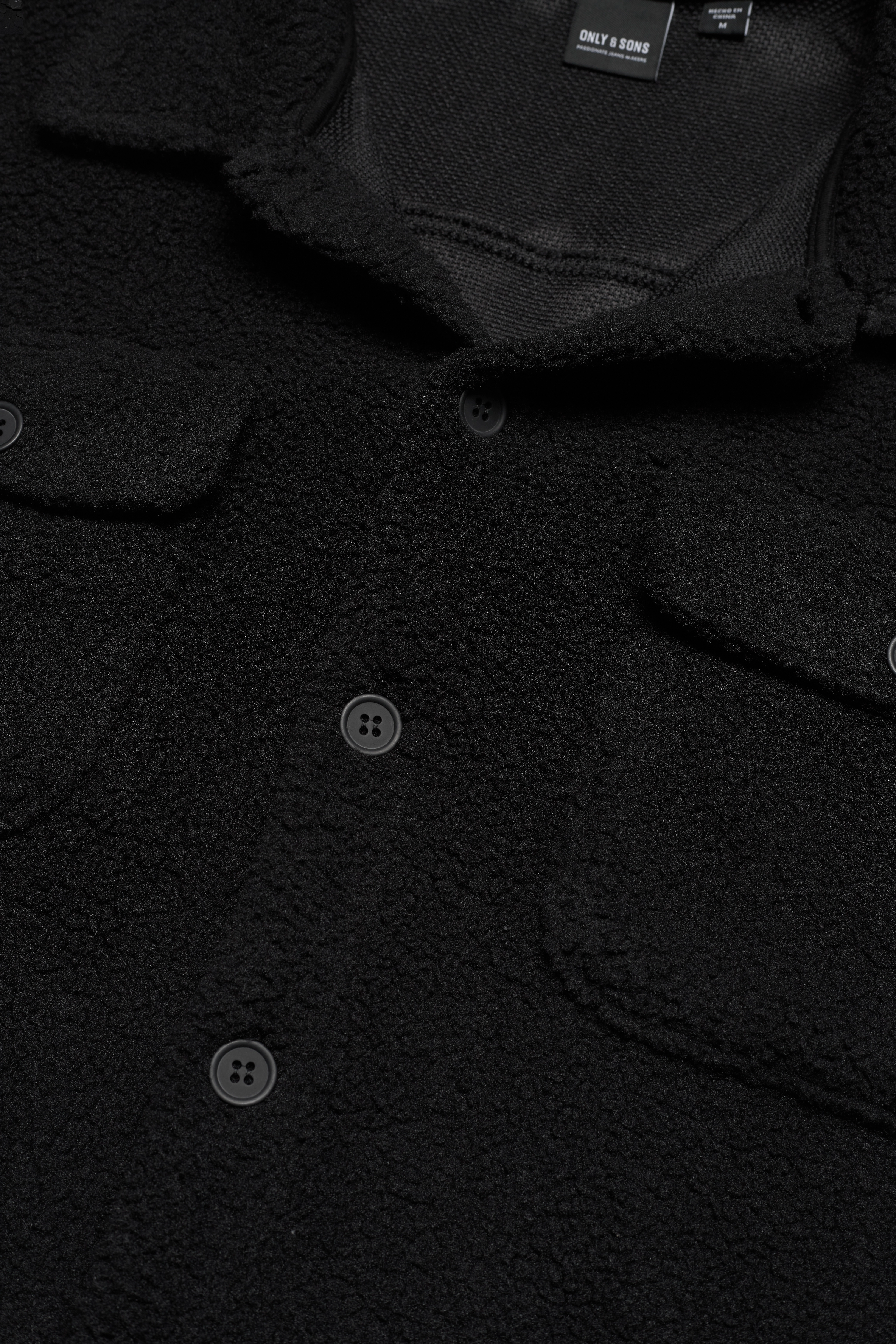 ONLY & SONS - ONSREMY REG TEDDY OVERSHIRT - black - 2