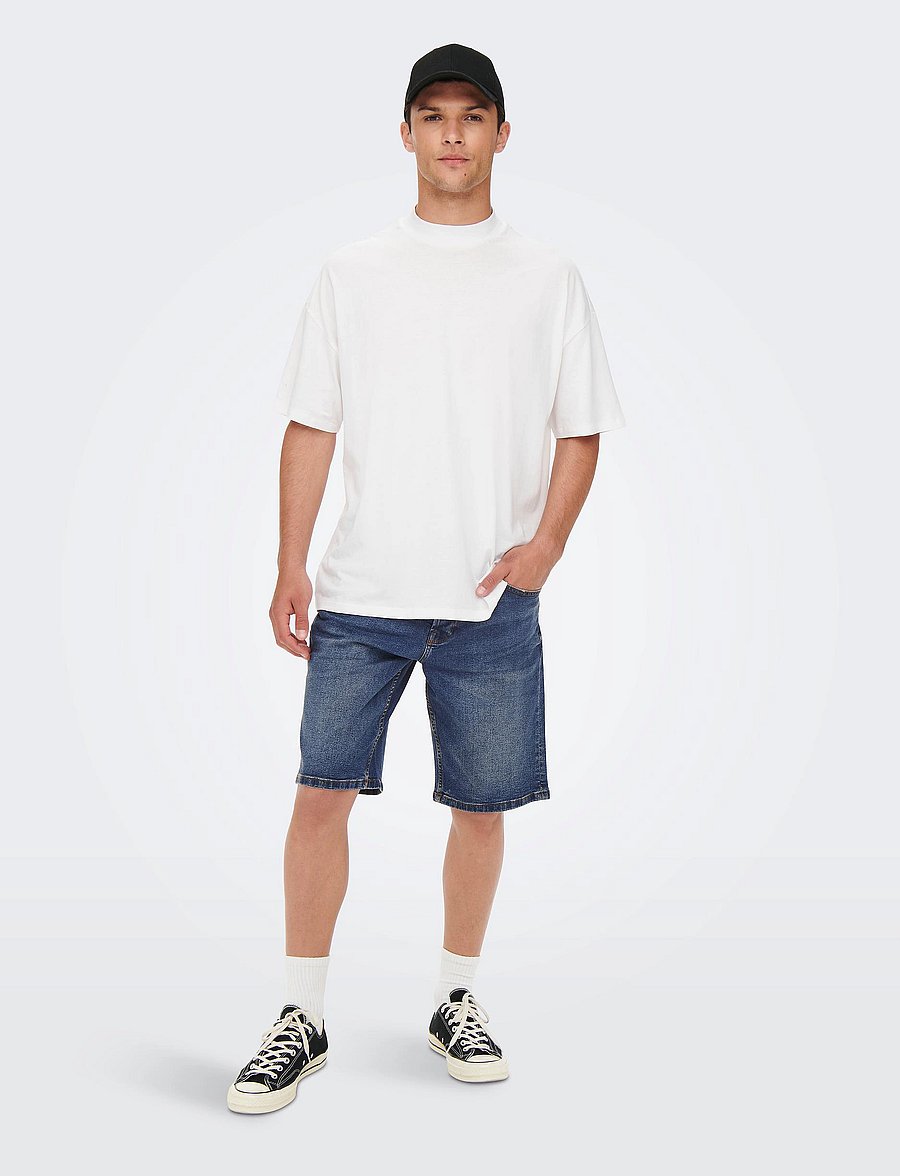 ONLY & SONS - ONSAVI SHORTS BLUE PK 0787 - blue denim - 4