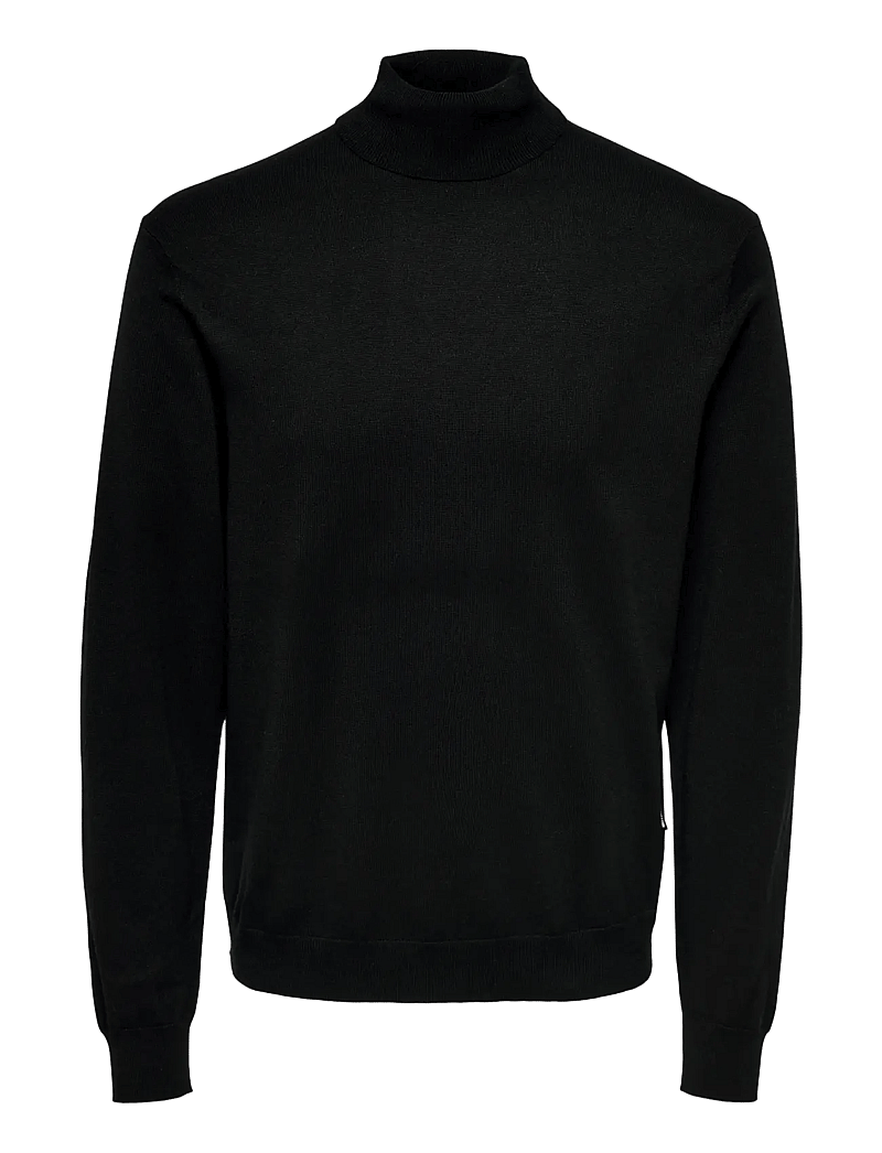 ONLY & SONS - ONSWYLER LIFE REG 14 ROLL KNIT NOOS - rollkragen - black - 1