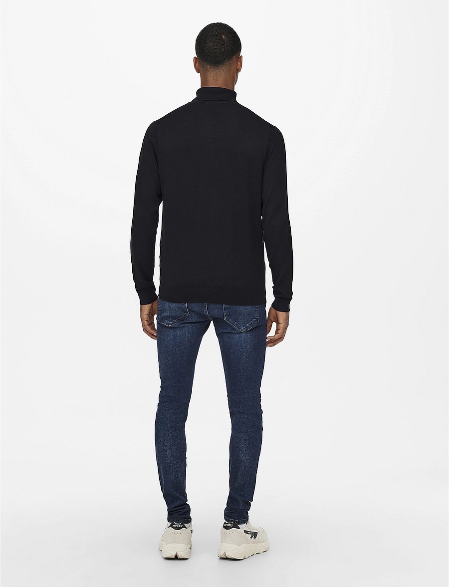 ONLY & SONS - ONSWYLER LIFE REG 14 ROLL KNIT NOOS - rollkragen - black - 3