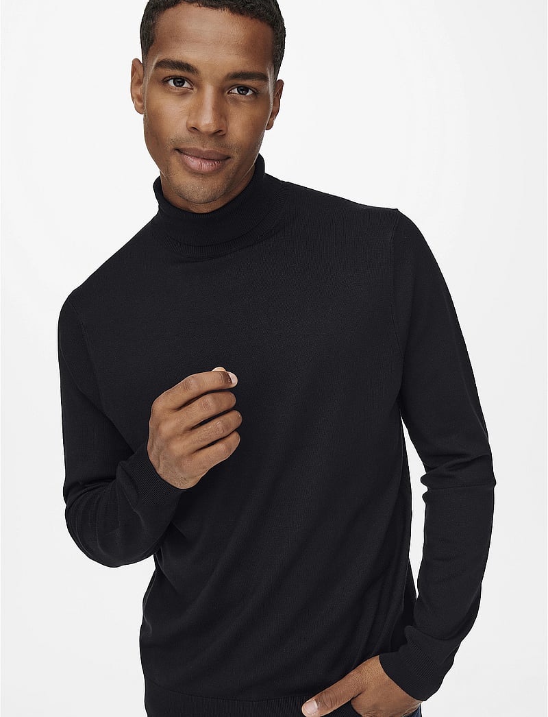 ONLY & SONS - ONSWYLER LIFE REG 14 ROLL KNIT NOOS - rollkragen - black - 5