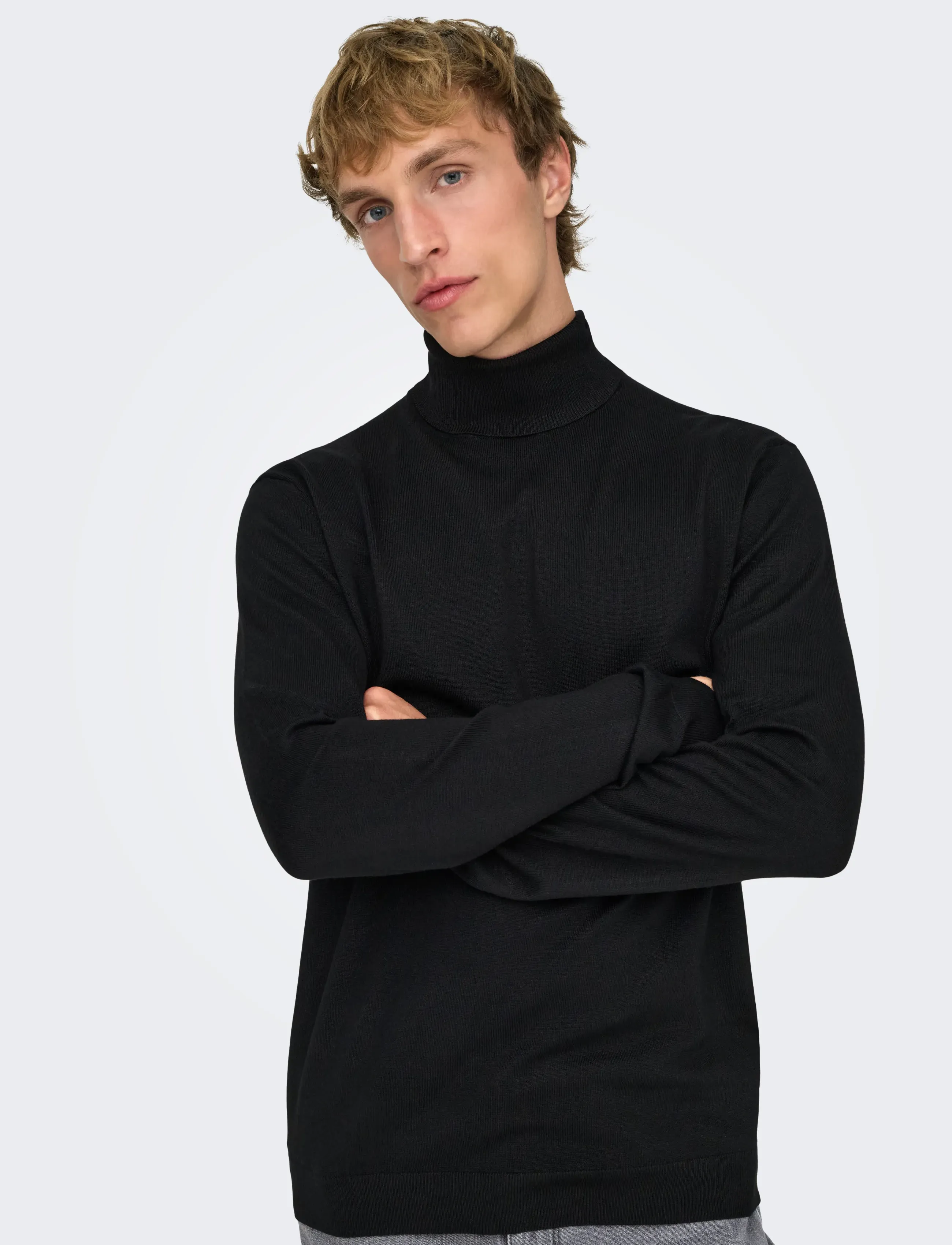 ONLY & SONS - ONSWYLER REG 14 ROLL KNIT NOOS - rollkragenpullover - black - 5