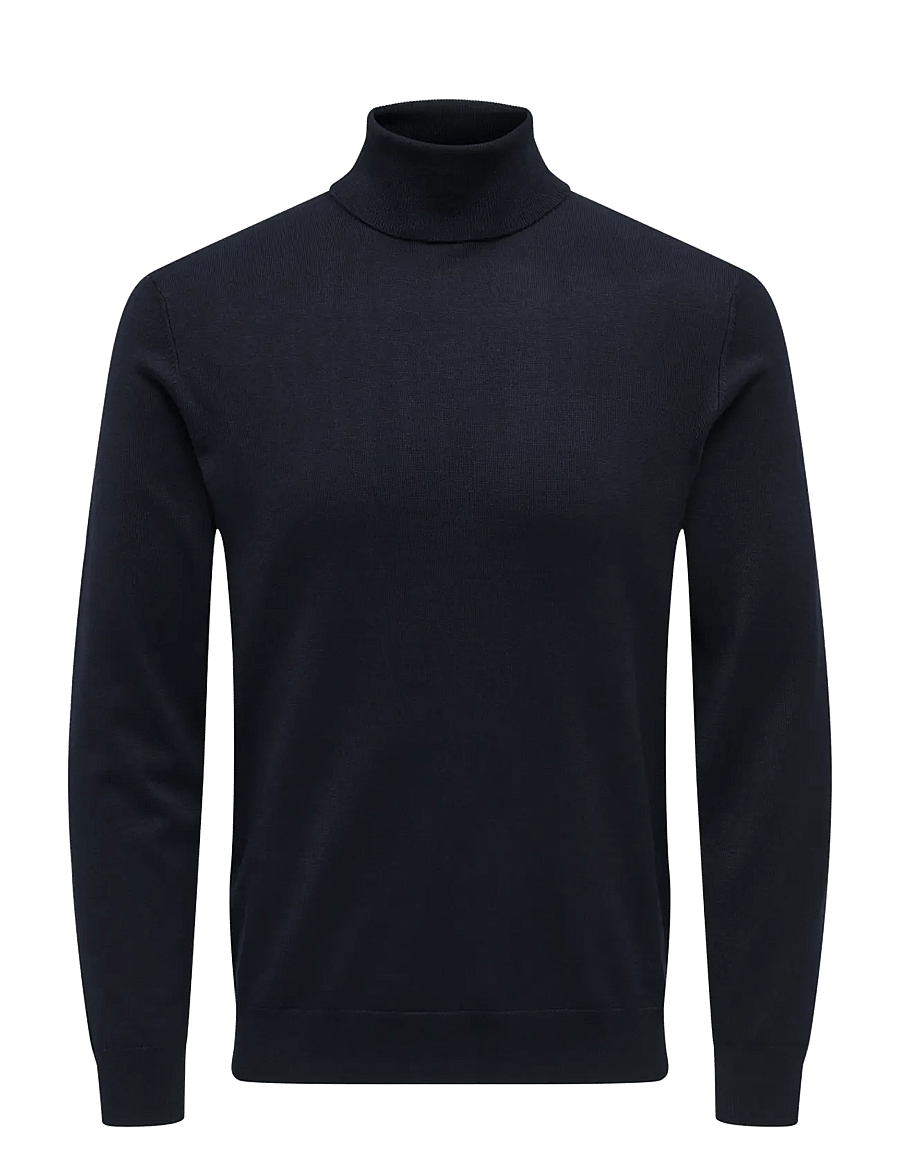 ONLY & SONS - ONSWYLER LIFE REG 14 ROLL KNIT NOOS - rollkragen - dark navy - 1