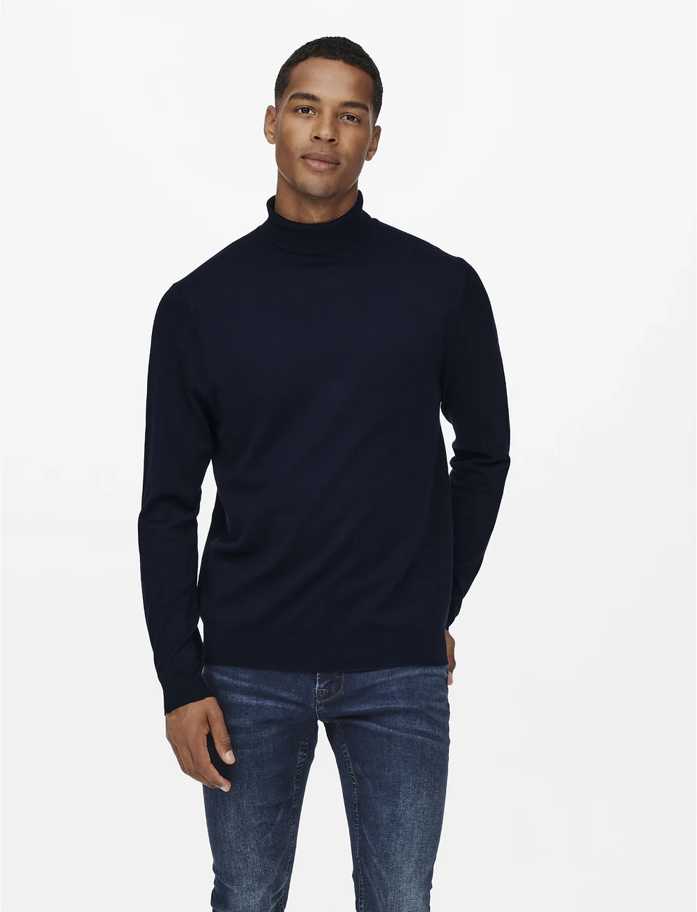 ONLY & SONS - ONSWYLER LIFE REG 14 ROLL KNIT NOOS - rollkragen - dark navy - 0