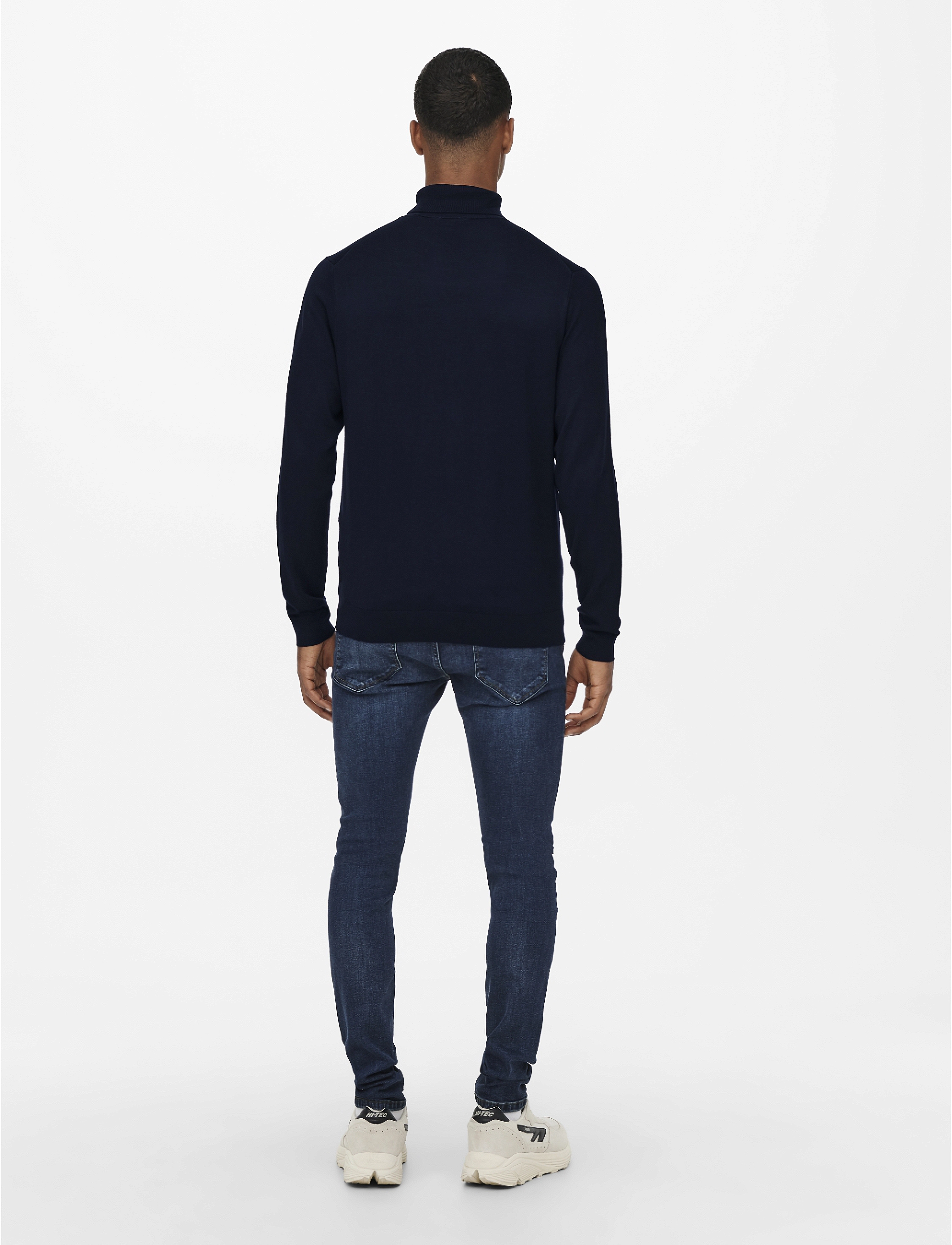 ONLY & SONS - ONSWYLER LIFE REG 14 ROLL KNIT NOOS - rullekraver - dark navy - 3