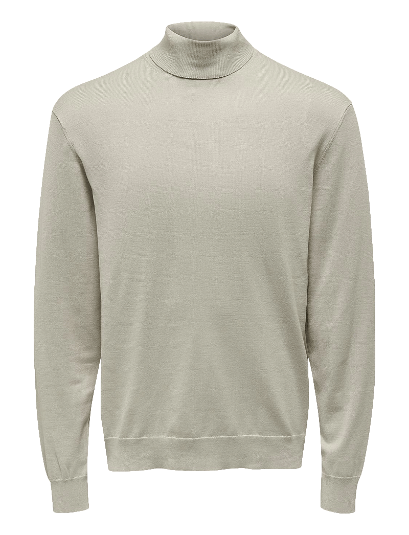 ONLY & SONS - ONSWYLER LIFE REG 14 ROLL KNIT NOOS - rollkragen - silver lining - 1