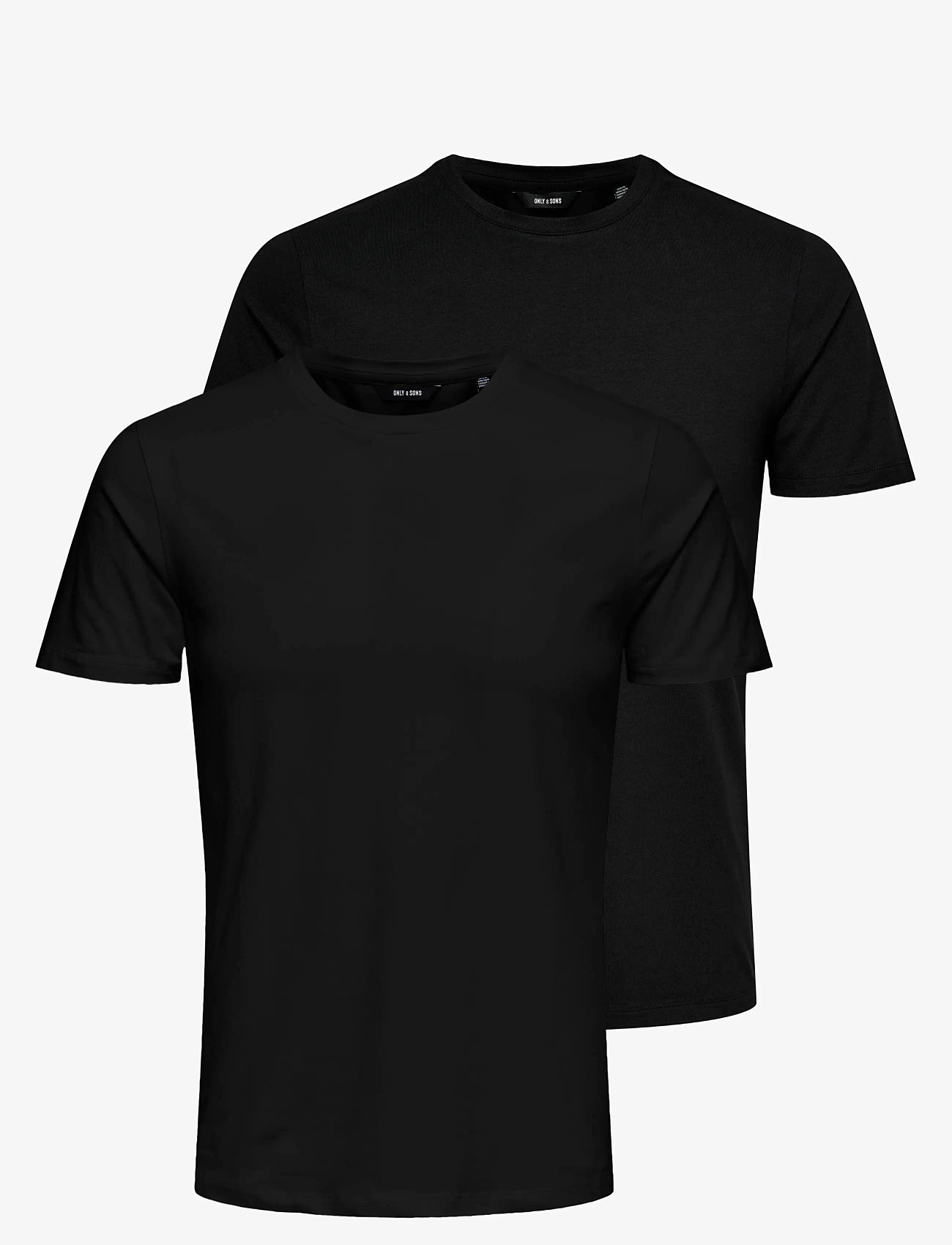 ONLY & SONS - ONSBASIC SLIM O-NECK 2-PACK NOOS - sügisesed riided - black - 0