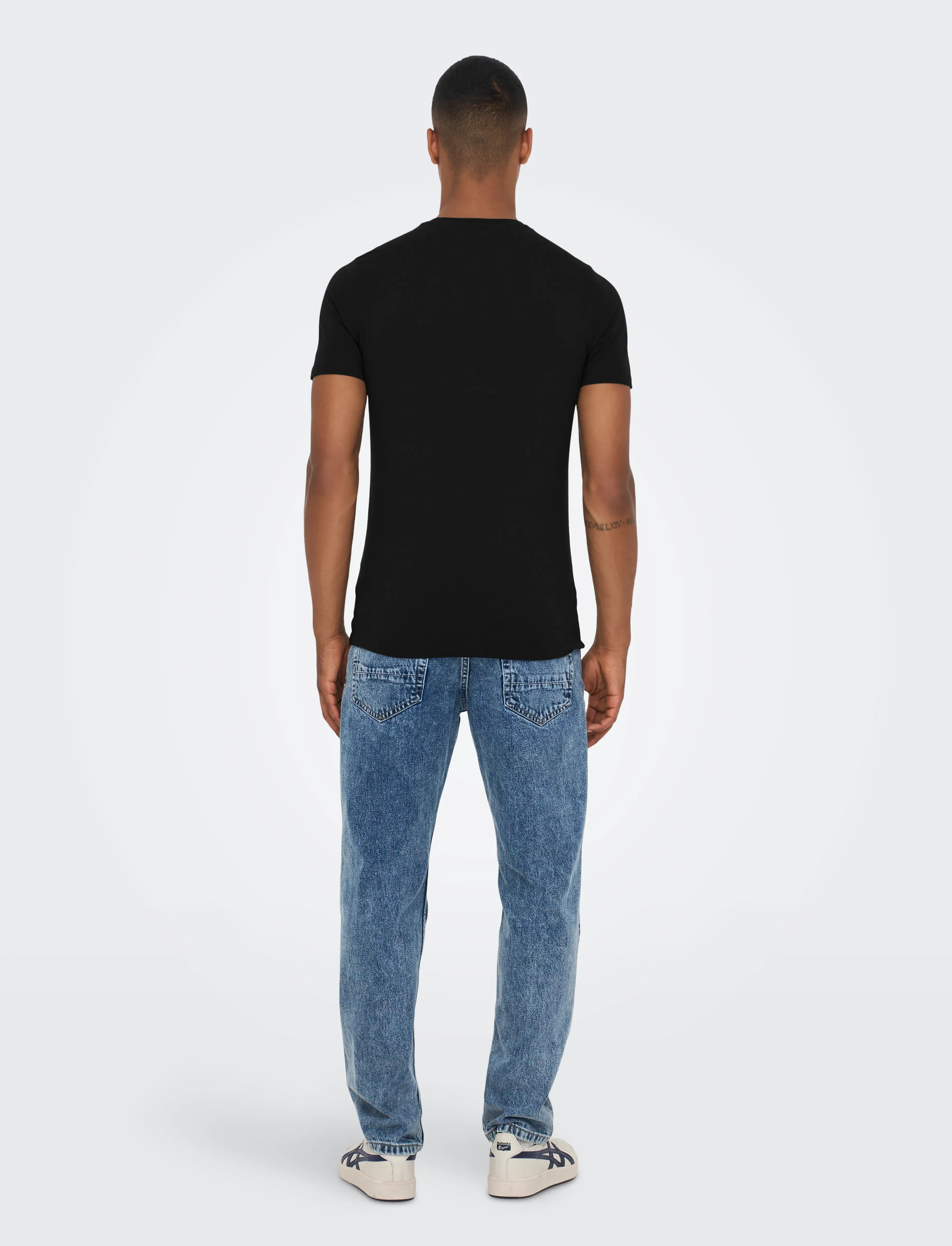 ONLY & SONS - ONSBASIC SLIM O-NECK 2-PACK NOOS - lägsta priserna - black - 3