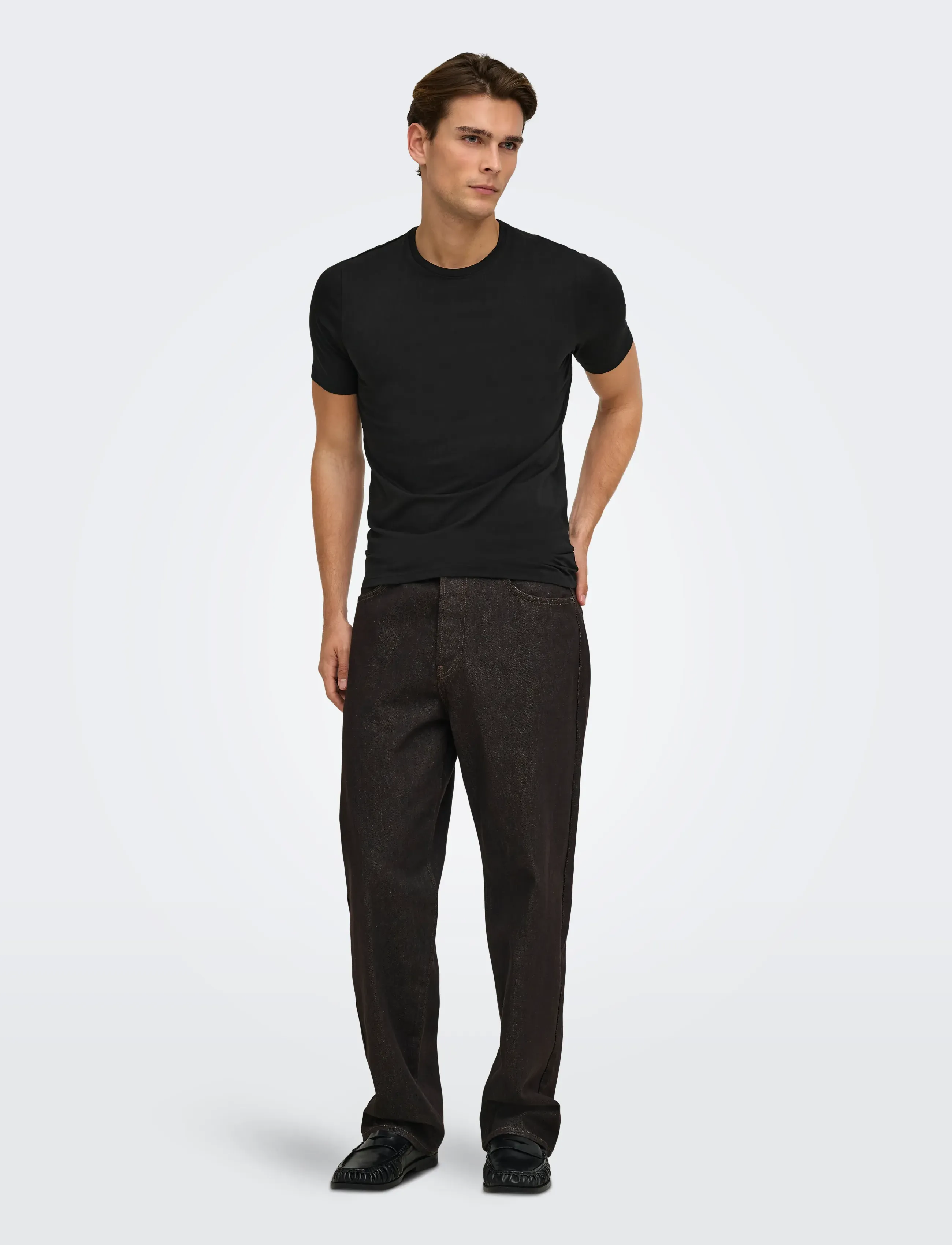 ONLY & SONS - ONSBASIC SLIM O-NECK 2-PACK NOOS - t-shirts im multipack - black - 5
