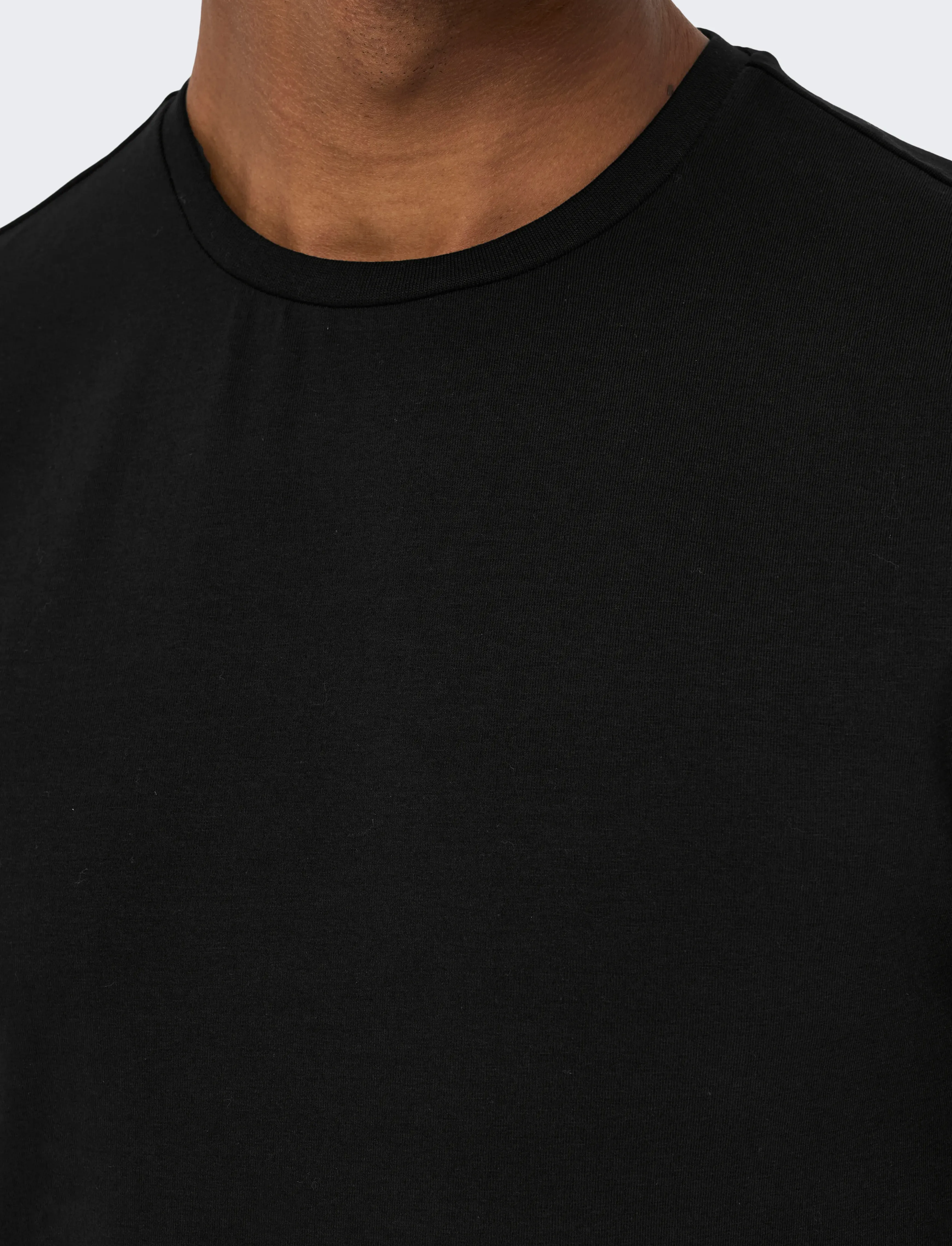 ONLY & SONS - ONSBASIC SLIM O-NECK 2-PACK NOOS - lägsta priserna - black - 5