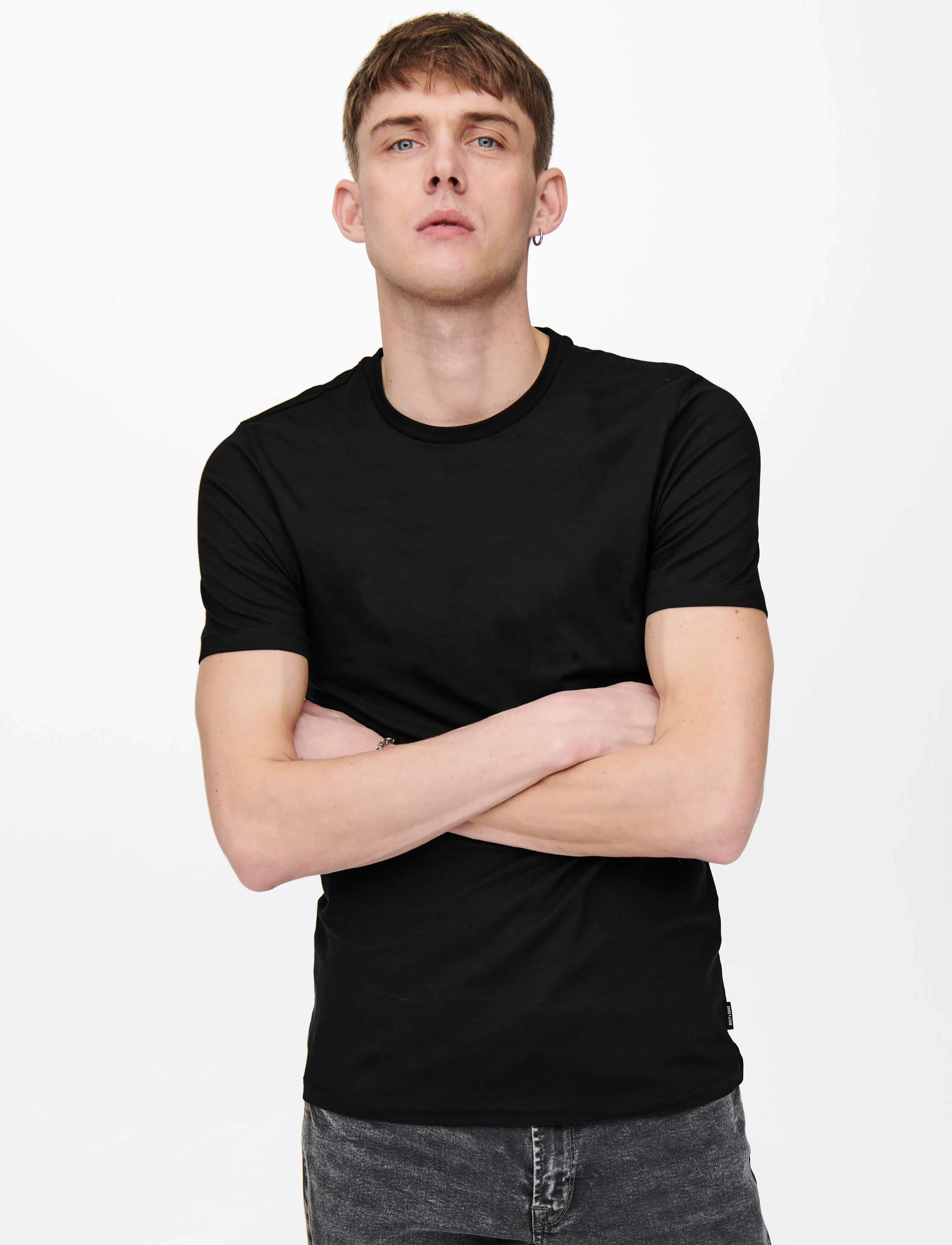 ONLY & SONS Onsbasic Slim O-Neck 2-Pack Noos t-shirts - bas herr – bild 5