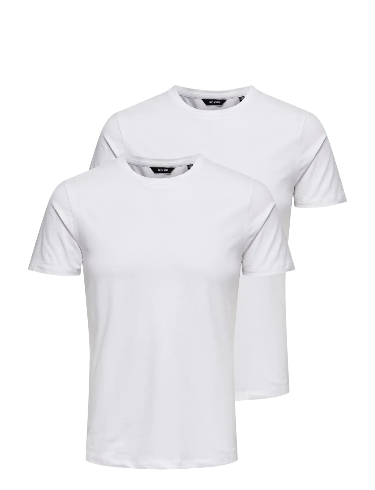 ONLY & SONS Onsbasic Slim O-Neck 2-Pack Noos Weiß - L - Herren