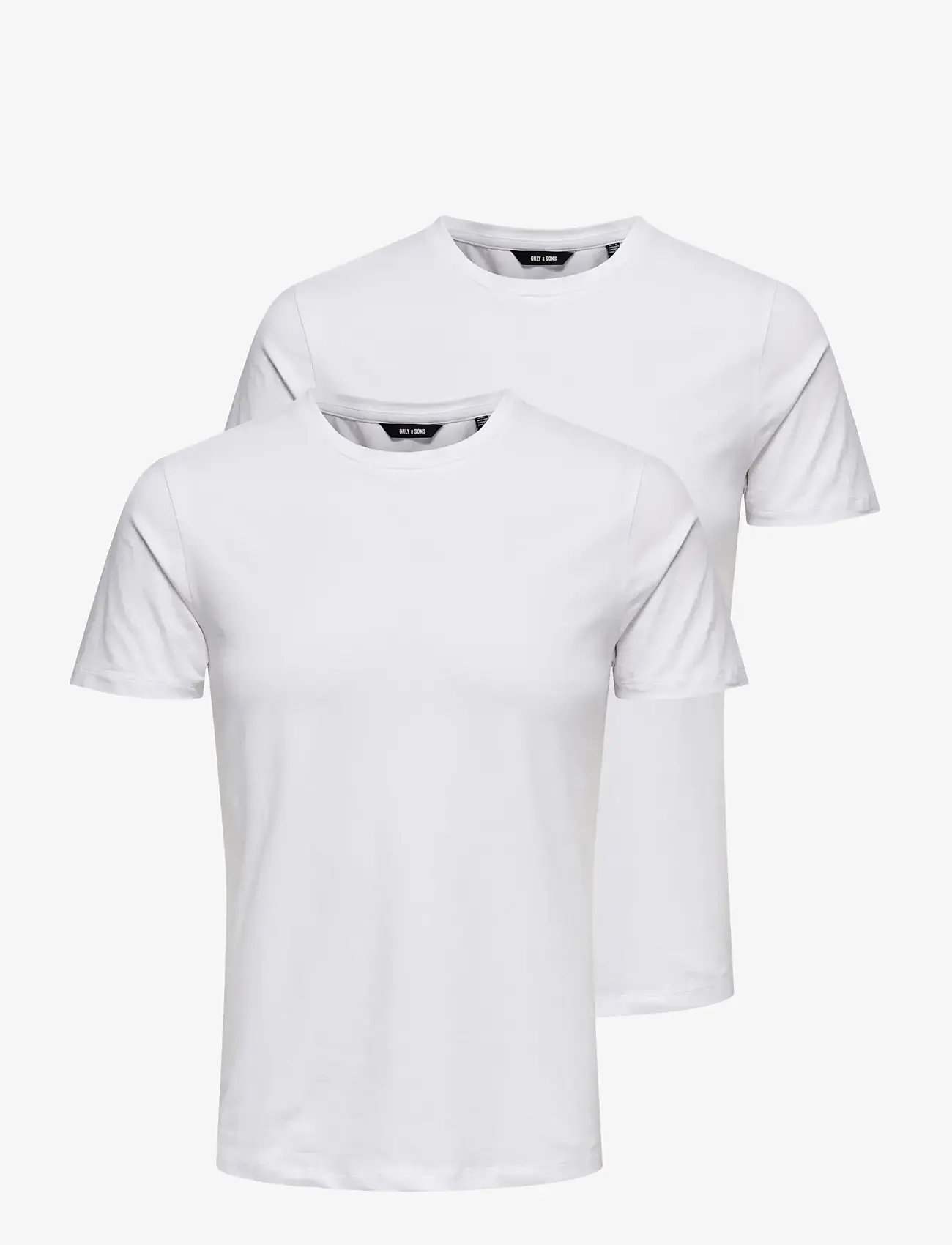 ONLY & SONS - ONSBASIC SLIM O-NECK 2-PACK NOOS - herbstliche kleidung - white - 0