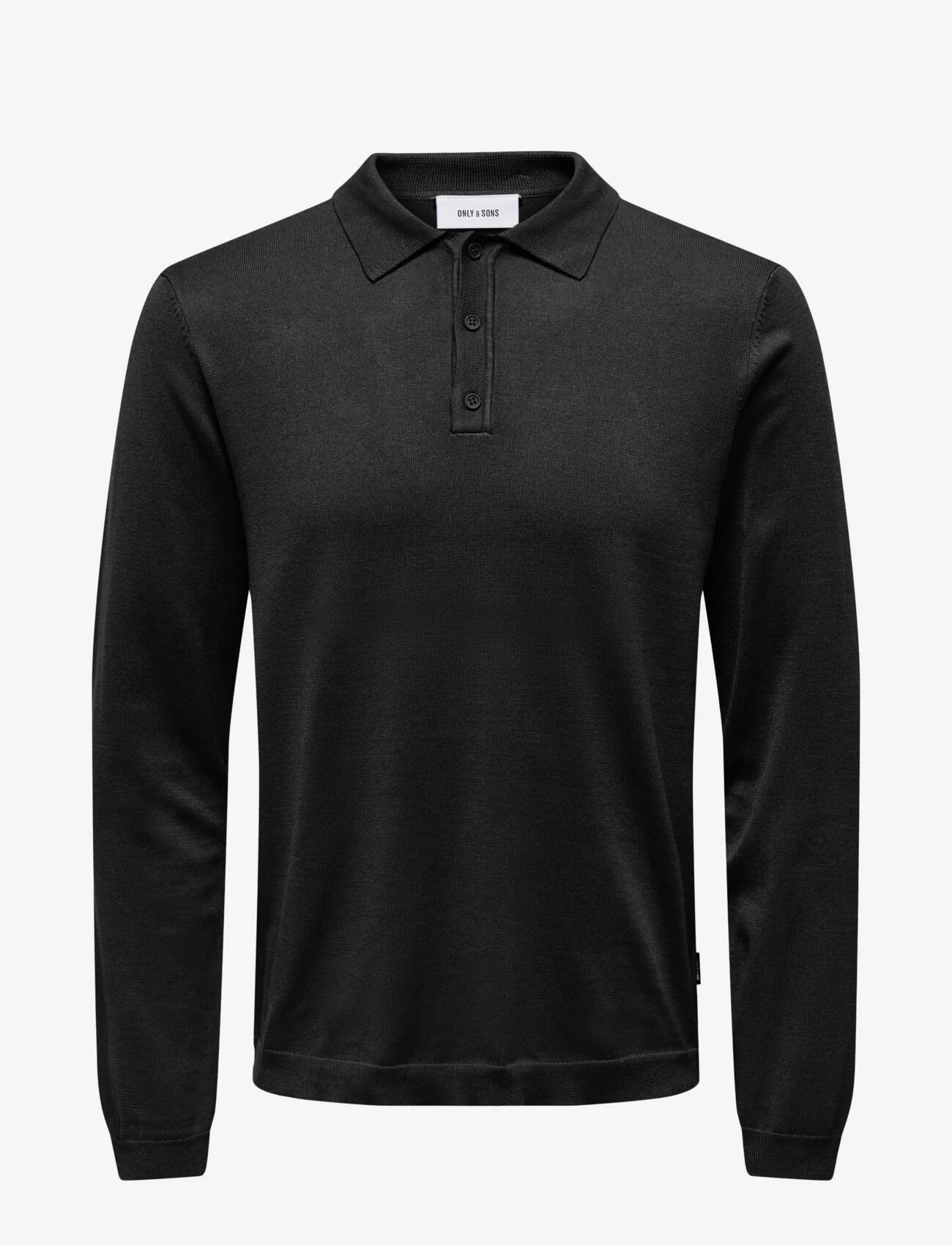 ONLY & SONS - ONSWYLER LIFE LS POLO KNIT - knitted polos - black - 0