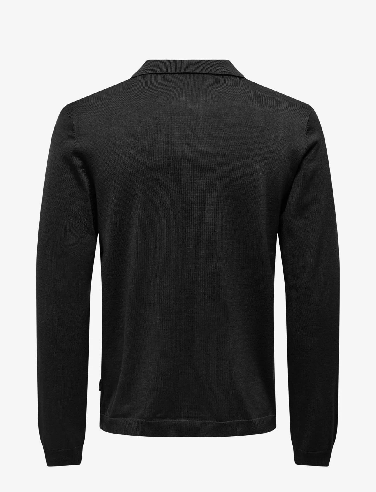 ONLY & SONS - ONSWYLER LIFE LS POLO KNIT - kootud polosärgid - black - 1