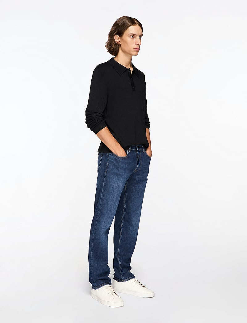 ONLY & SONS - ONSWYLER LIFE REG 14 LS POLO KNIT NOOS - gestrickte polohemden - black - 3