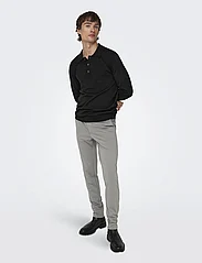 ONLY & SONS - ONSWYLER LIFE LS POLO KNIT - kootud polosärgid - black - 6