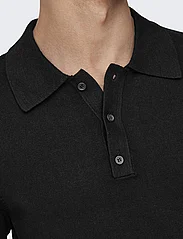 ONLY & SONS - ONSWYLER LIFE LS POLO KNIT - trikotažiniai polo marškinėliai - black - 7