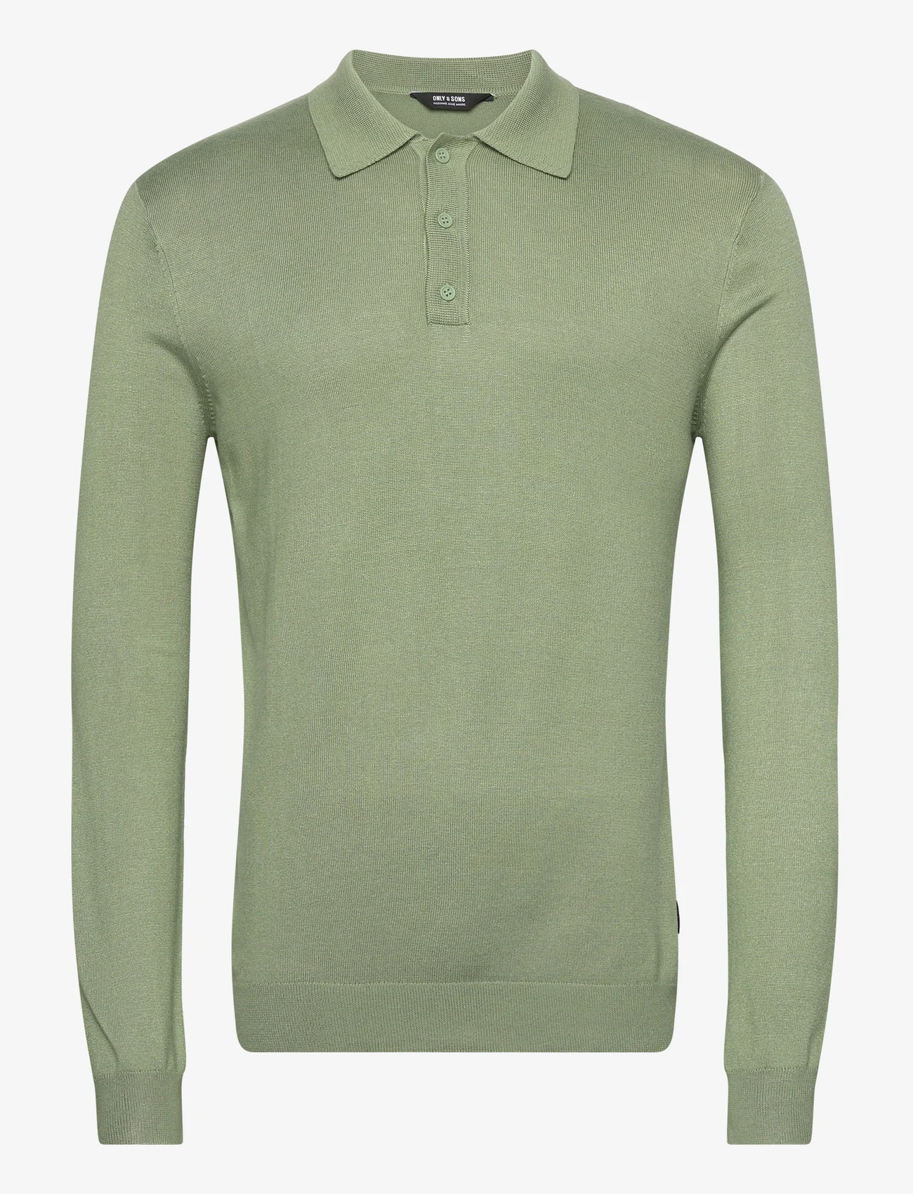 ONLY & SONS - ONSWYLER LIFE LS POLO KNIT - knitted polos - hedge green - 0