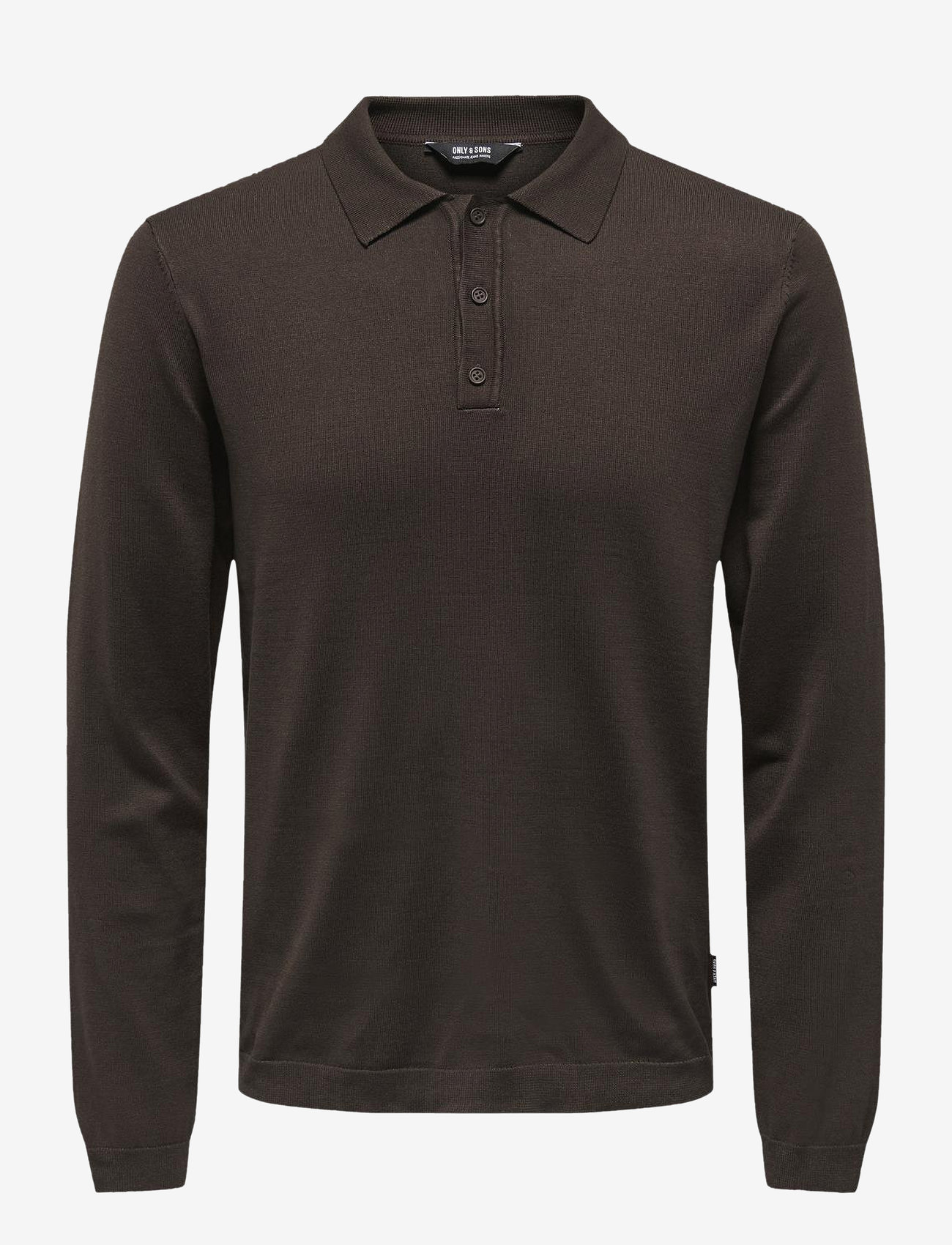 ONLY & SONS - ONSWYLER LIFE REG 14 LS POLO KNIT NOOS - hot fudge - 1