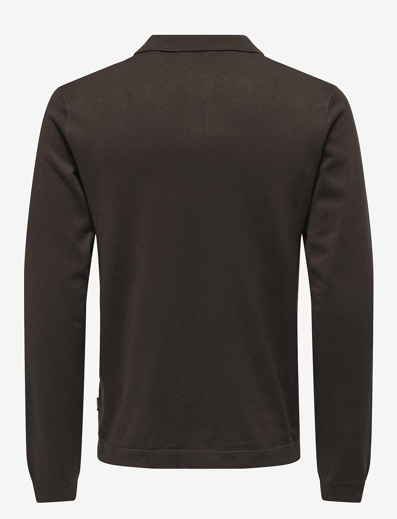 ONLY & SONS - ONSWYLER LIFE REG 14 LS POLO KNIT NOOS - hot fudge - 2