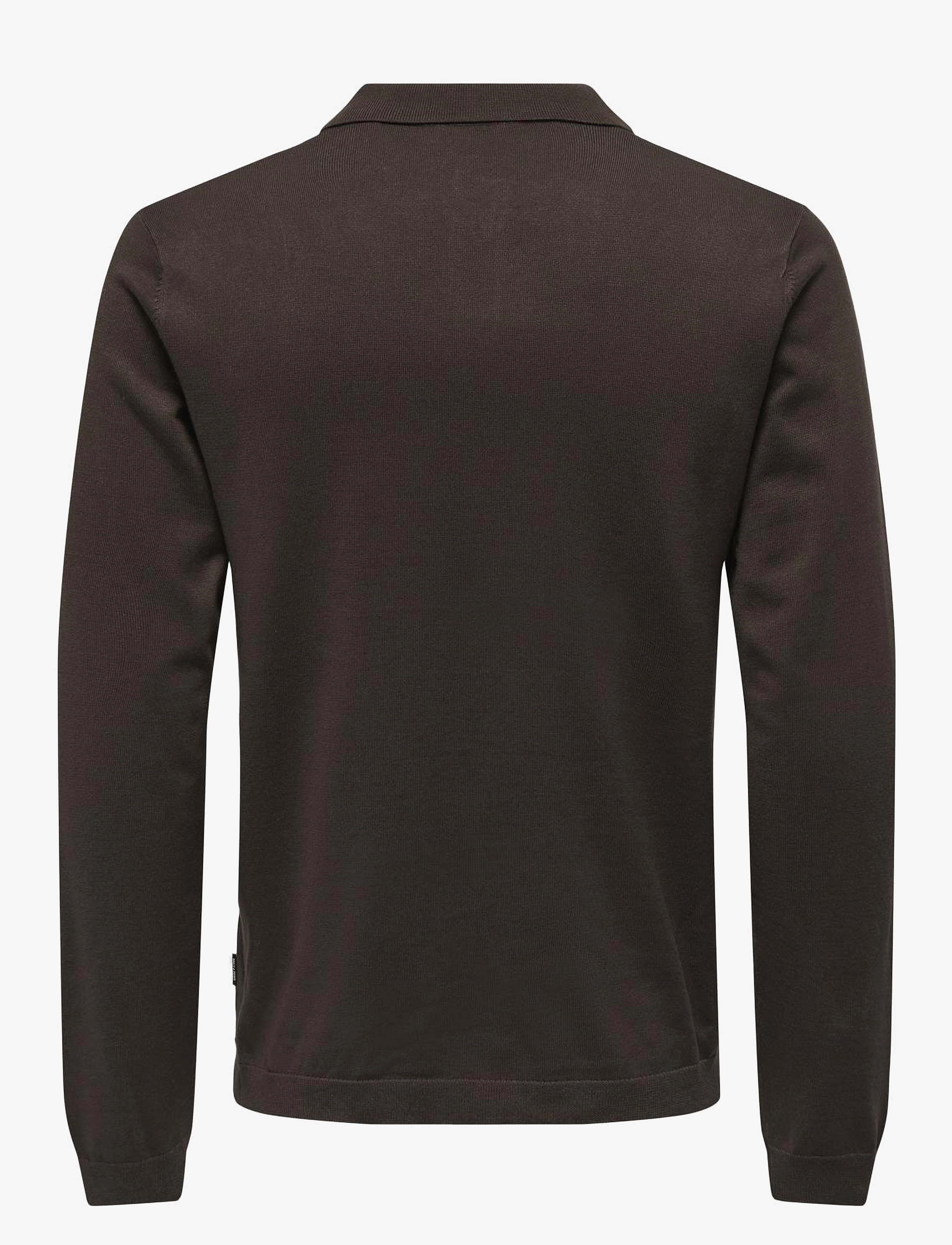 ONLY & SONS - ONSWYLER LIFE REG 14 LS POLO KNIT NOOS - hot fudge - 2