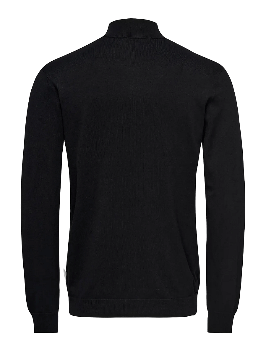 ONLY & SONS - ONSWYLER LIFE LS HALF ZIP KNIT - poolpika lukuga džemprid - black - 2