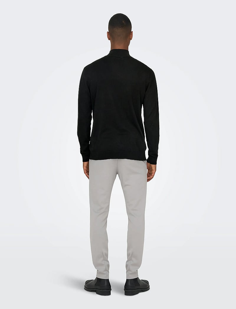 ONLY & SONS - ONSWYLER LIFE REG 14 HALF ZIP KNIT NOOS - halfzip strik - black - 3