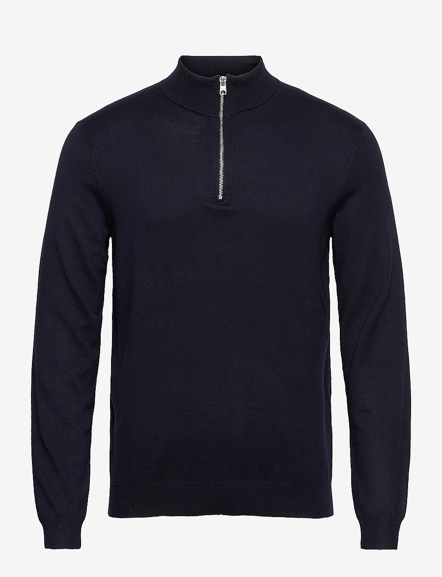 ONLY & SONS - ONSWYLER LIFE LS HALF ZIP KNIT - pullover mit halbem reißverschluss - dark navy - 1