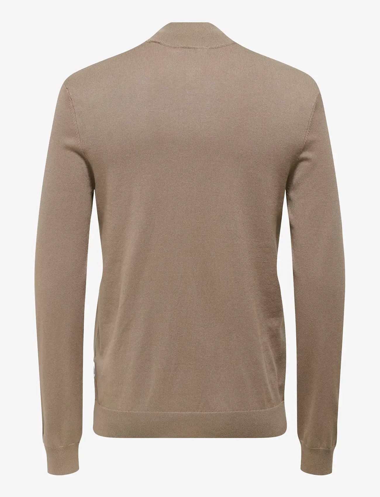 ONLY & SONS - ONSWYLER LIFE REG 14 HALF ZIP KNIT NOOS - pullover mit halbem reißverschluss - desert taupe - 1