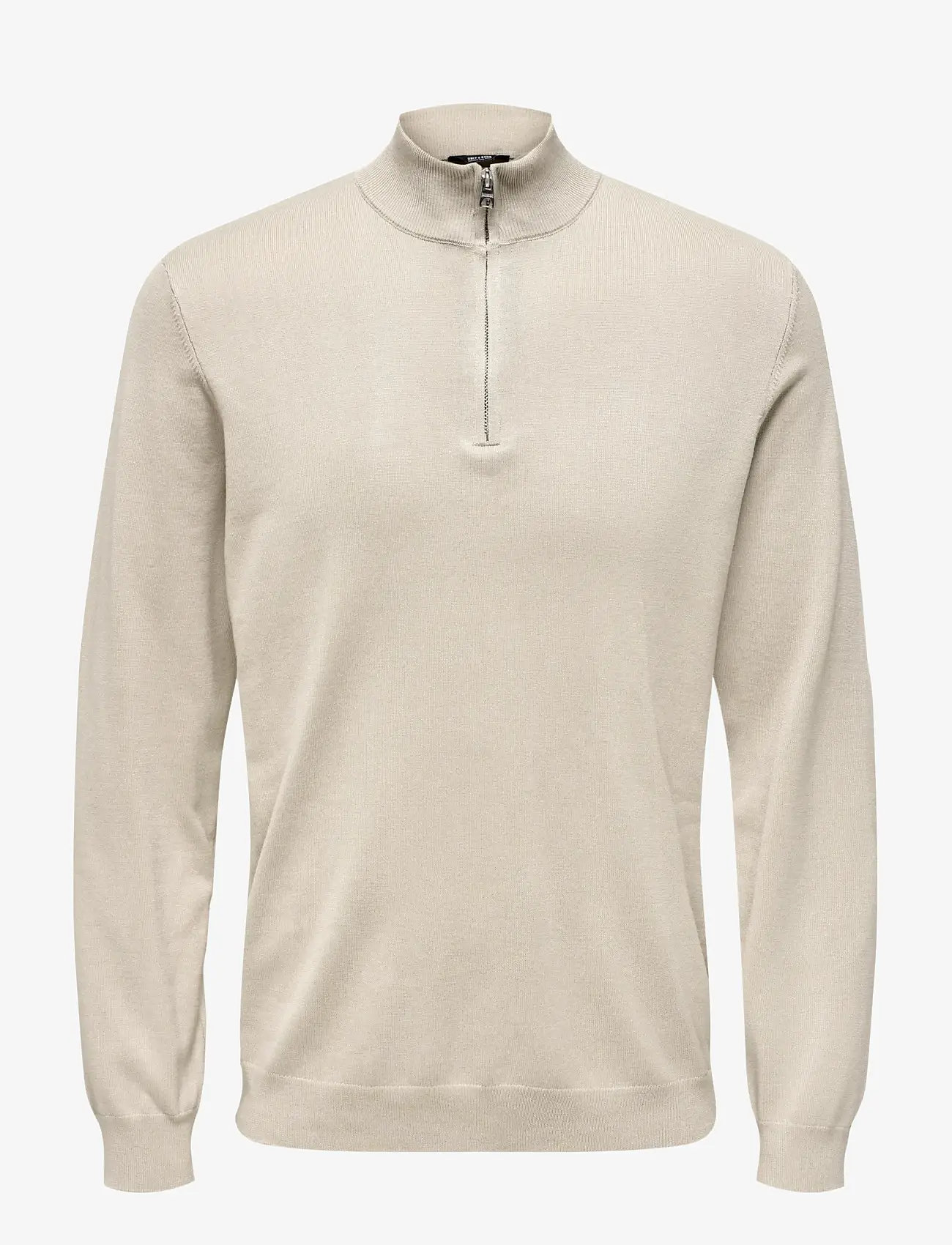 ONLY & SONS - ONSWYLER LIFE REG 14 HALF ZIP KNIT NOOS - pullover mit halbem reißverschluss - silver lining - 1
