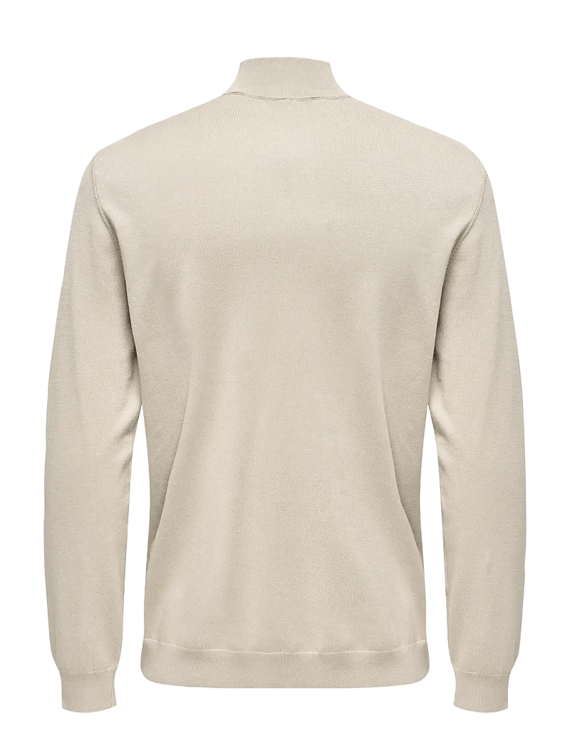 ONLY & SONS - ONSWYLER LIFE REG 14 HALF ZIP KNIT NOOS - half zip-tröjor - silver lining - 2