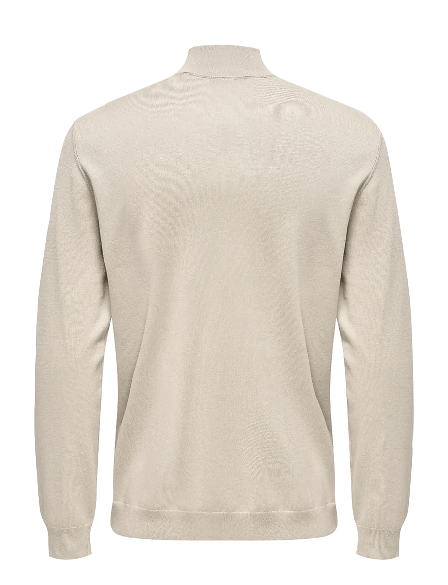 ONLY & SONS - ONSWYLER LIFE LS HALF ZIP KNIT - poolpika lukuga džemprid - silver lining - 2