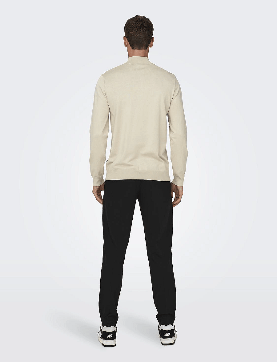 ONLY & SONS - ONSWYLER LIFE LS HALF ZIP KNIT - poolpika lukuga džemprid - silver lining - 3