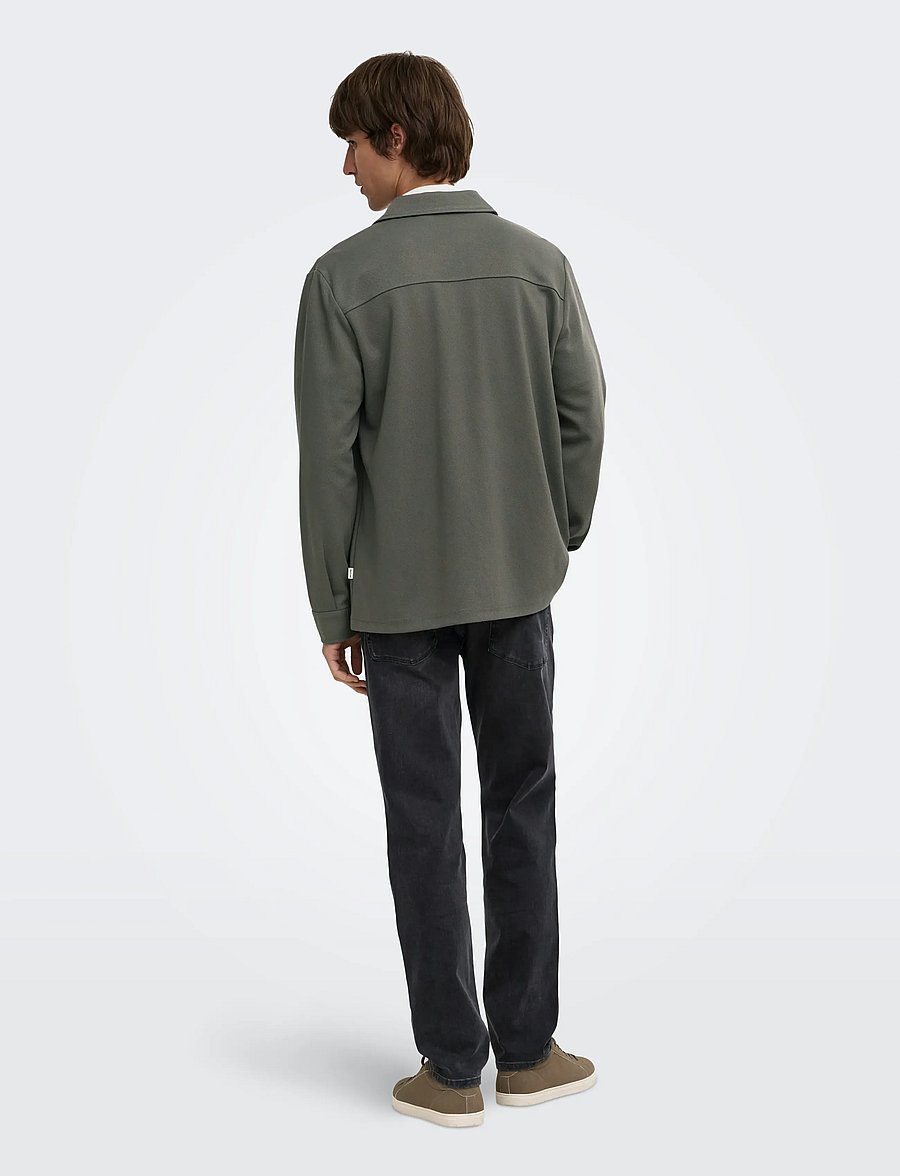 ONLY & SONS - ONSNEWKODYL OVERSHIRT SWEAT NOOS - Überhemden - beluga - 3