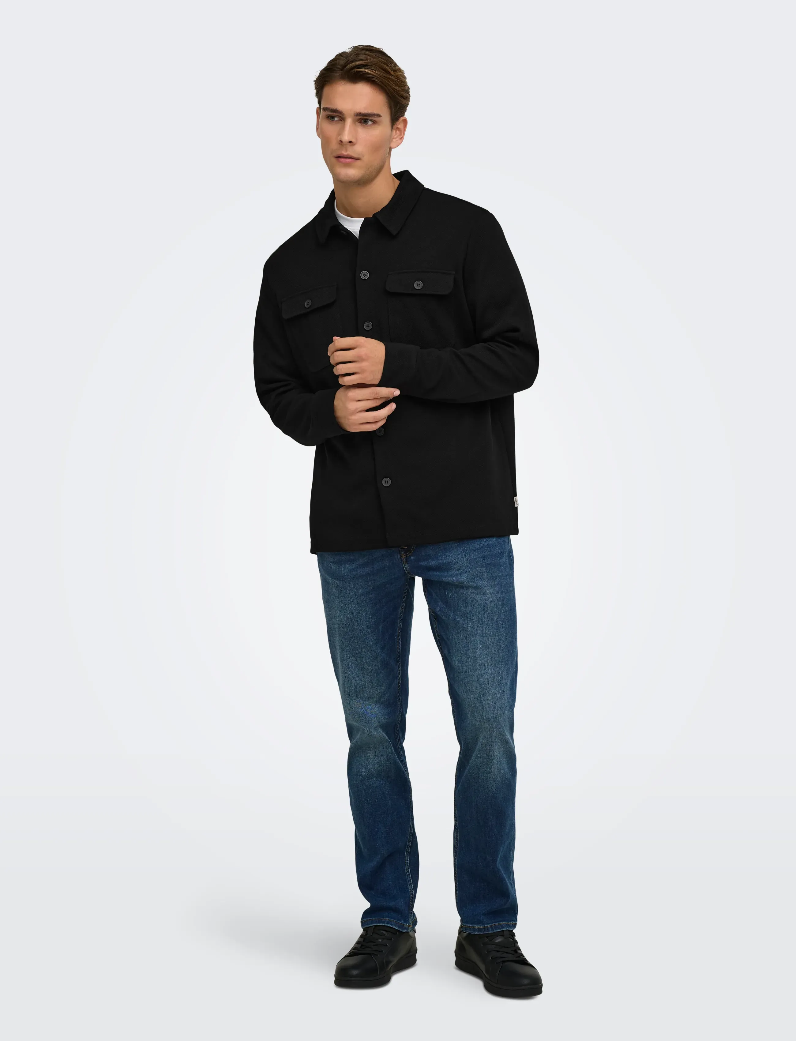 ONLY & SONS - ONSNEWKODYL OVERSHIRT SWEAT NOOS - kollektioner - black - 4